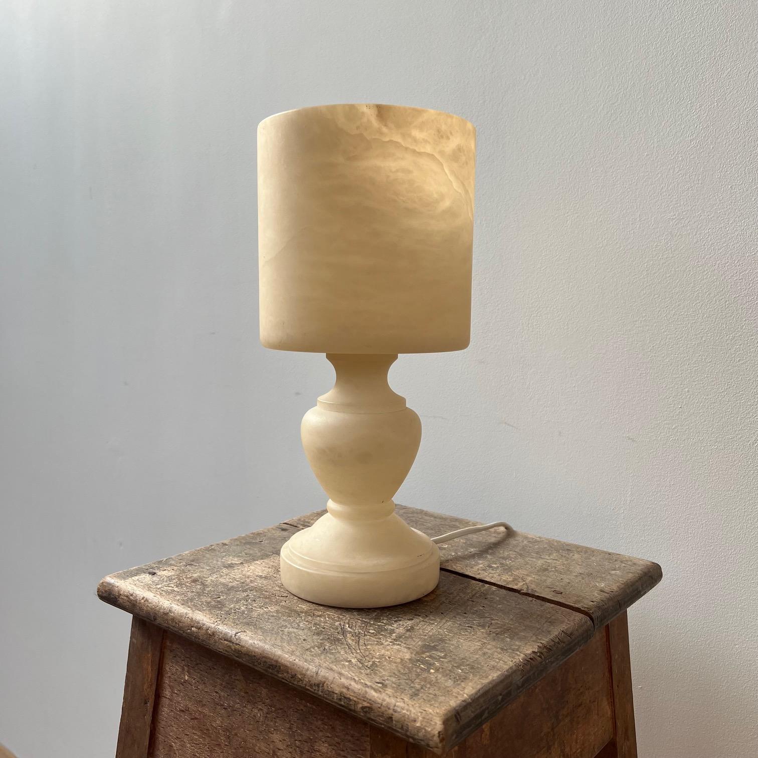Pair of Mid-Century Swedish Alabaster Table Lamps 5