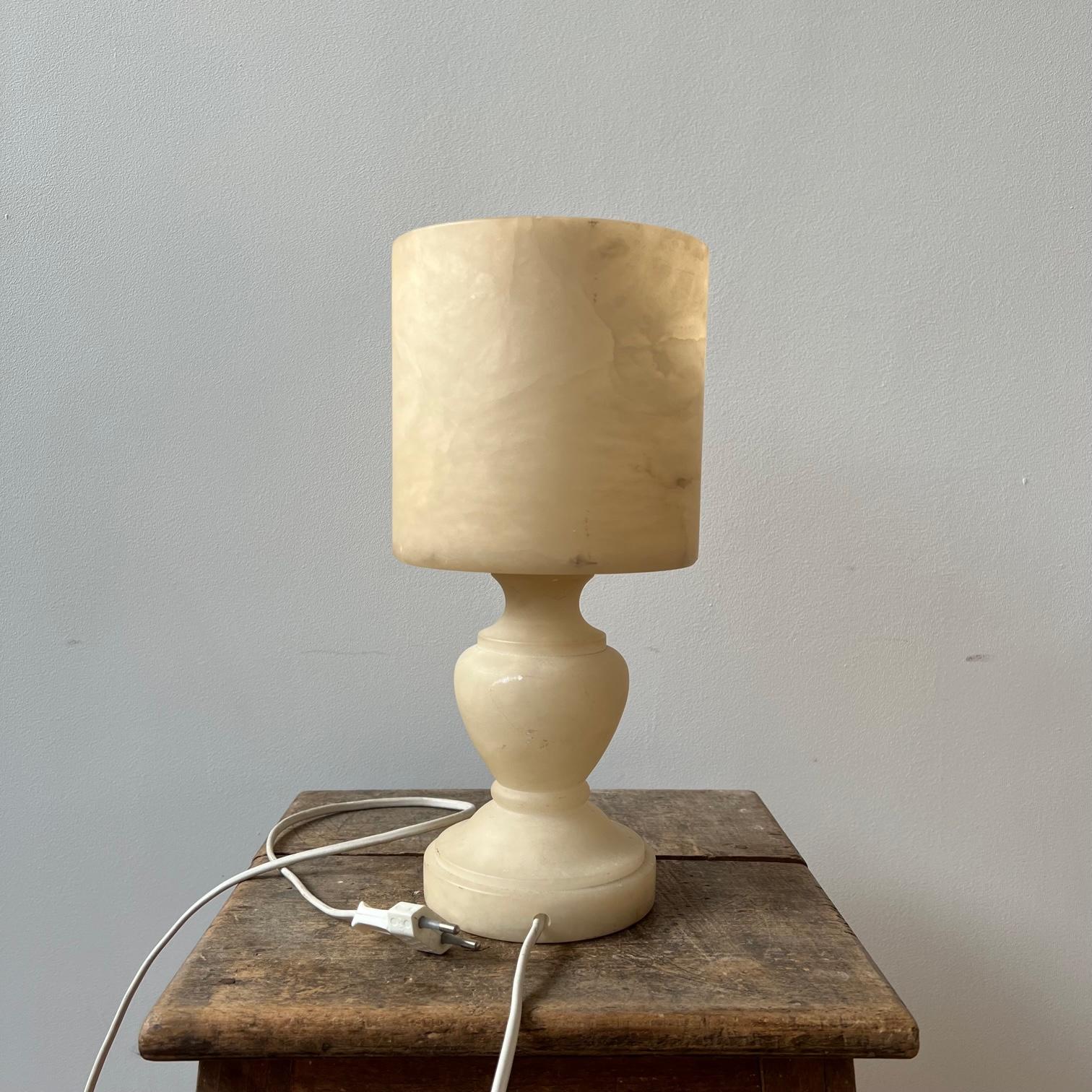 Pair of Mid-Century Swedish Alabaster Table Lamps 6
