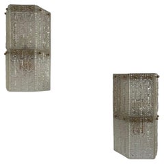 Pair of Mid-Century Swedish Brass and Glass Wall Lights '1 Sets Available'