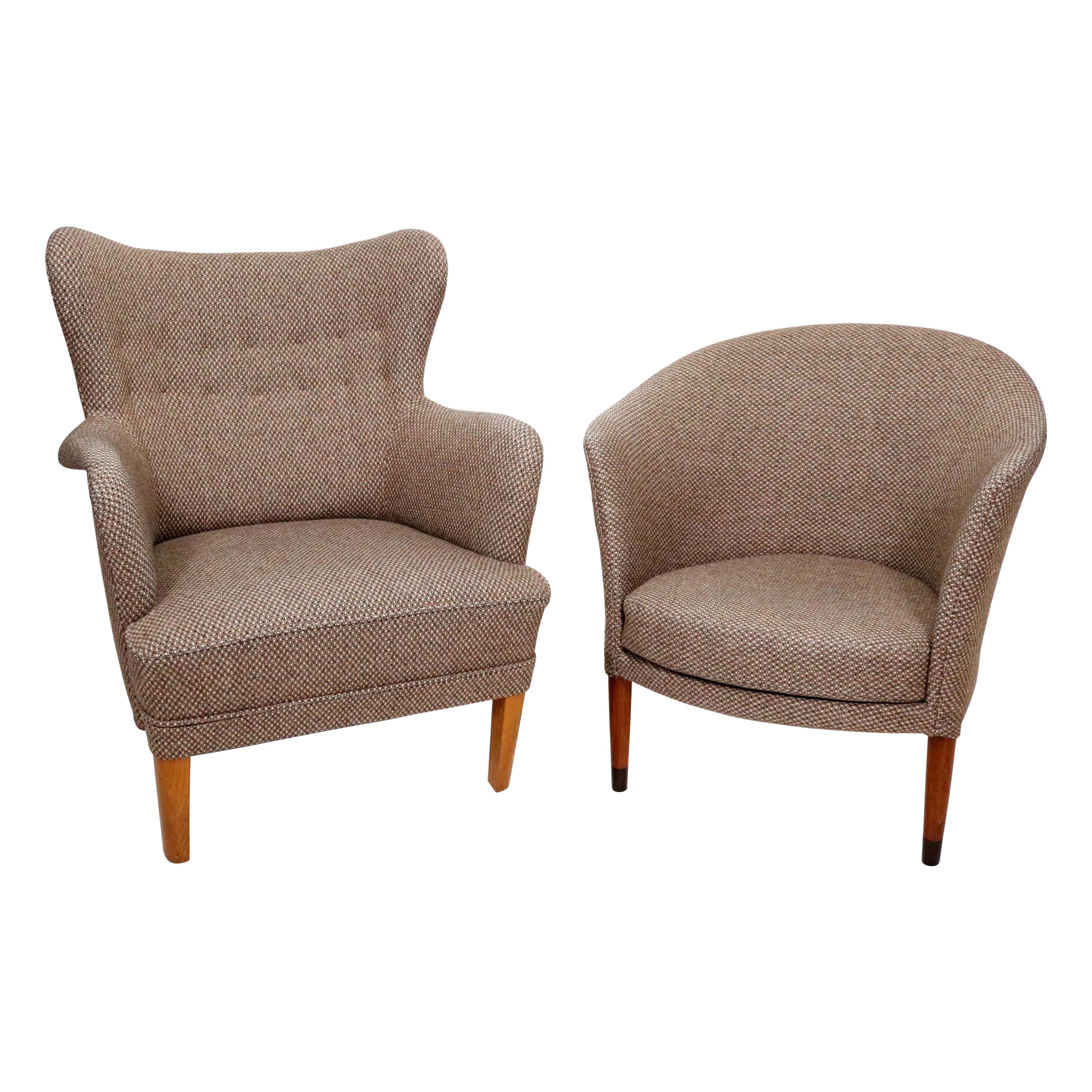 Pair of Mid-Century Swedish Chairs in the Manner of Carl Malmsten