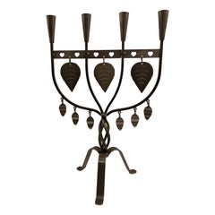 Pair of Midcentury Swedish Iron Candelabras