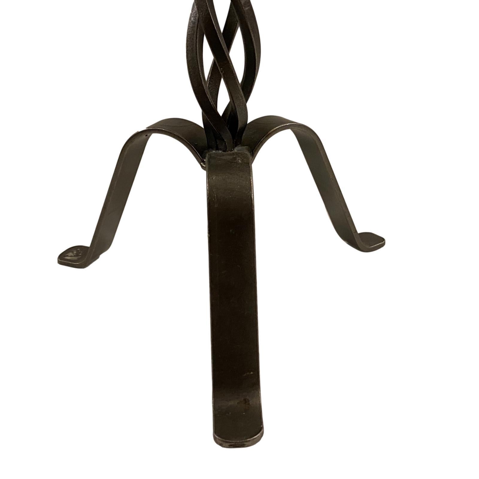 Pair of Midcentury Swedish Iron Candelabras In Good Condition For Sale In New York, NY