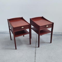 Pair of Mid-century Swedish Mahogany Nightstands, Bedside Tables, 1960s
