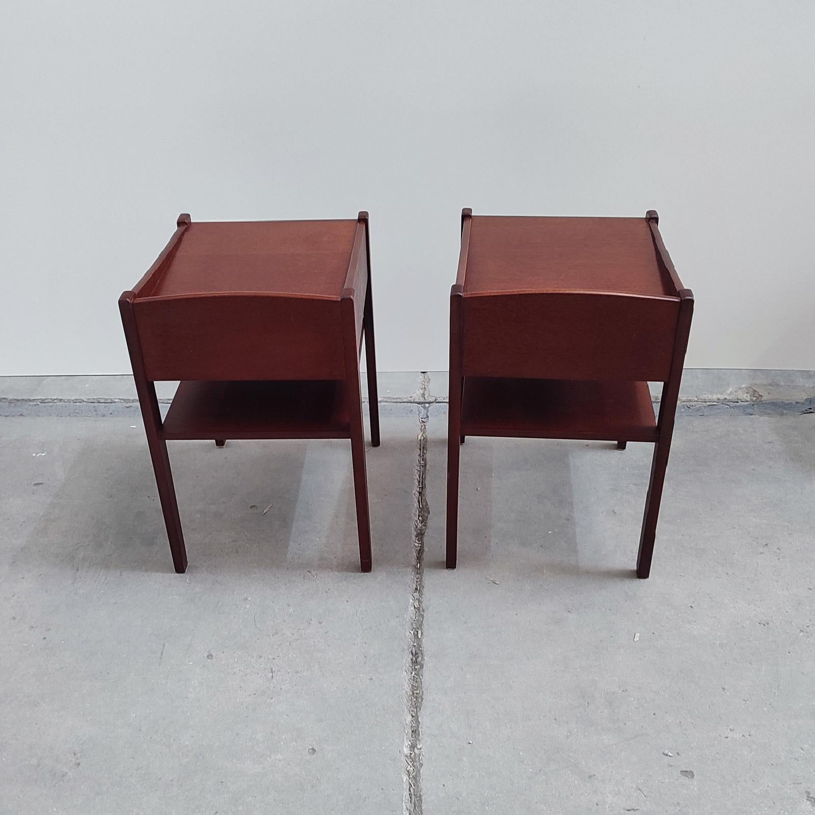 Pair of Mid-century Swedish Mahogany Nightstands, Bedside Tables, 1960s In Good Condition In Bochum, NRW