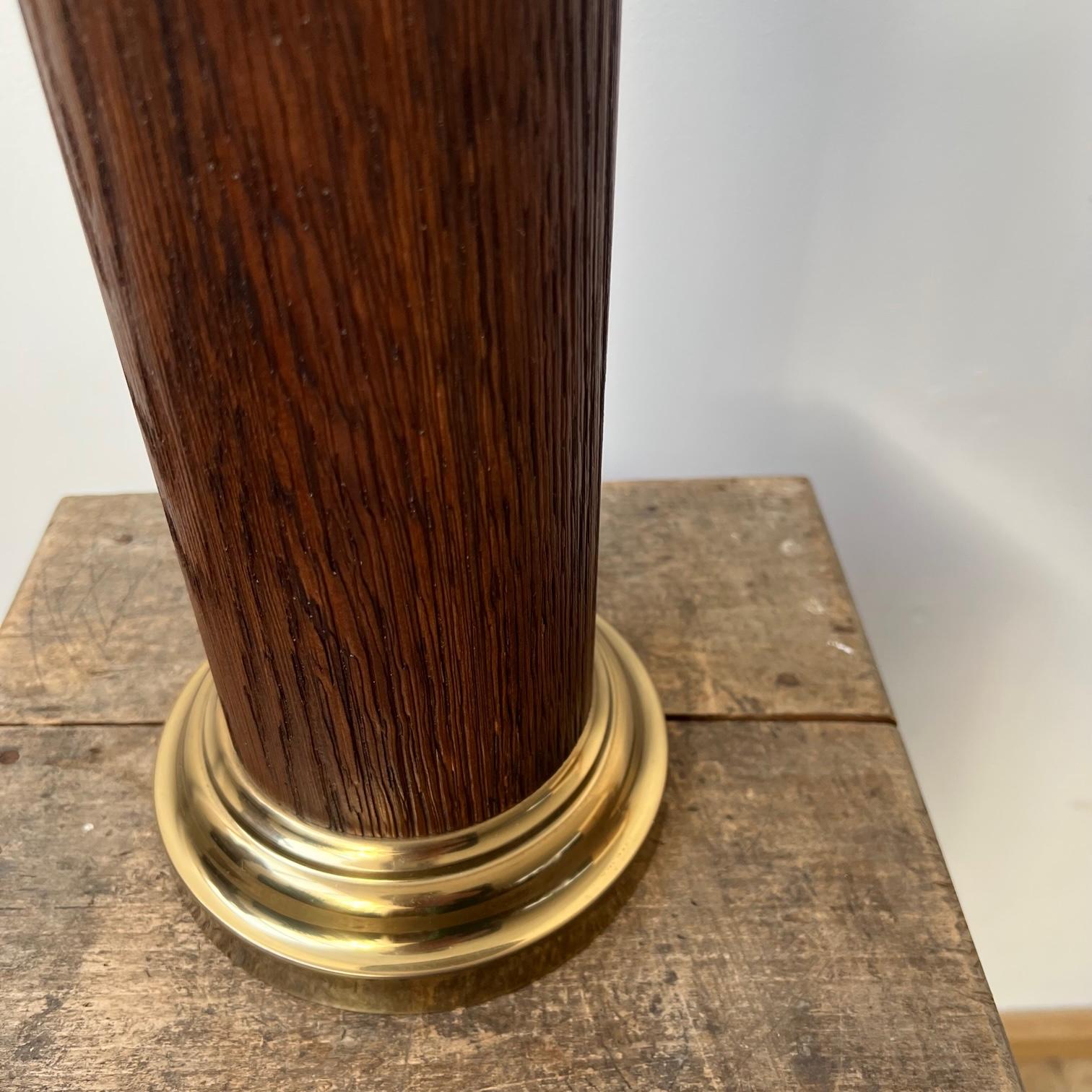 Pair of Mid-Century Swedish Wood and Brass Table Lamps 7