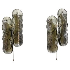 Pair of Mid-Century Swirl Murano Glass Wall Sconces by J.T.Kalmar, 1960s