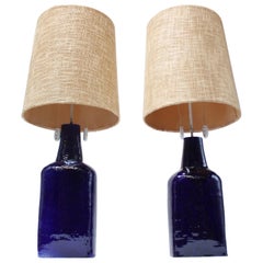 Pair of Mid-Century Swiss Oversized Ceramic Table Lamps by Mattli