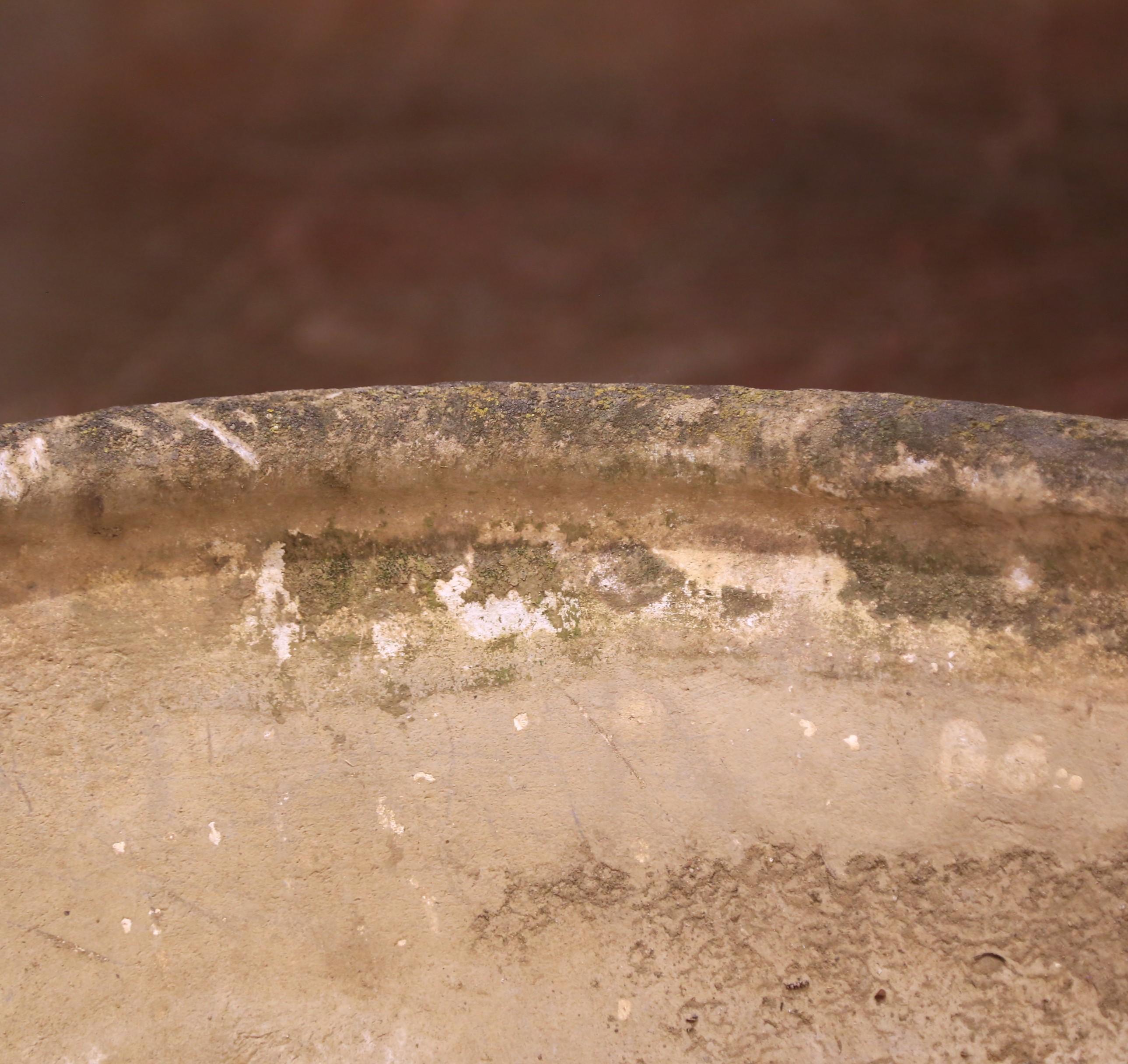 20th Century Pair of Mid-Century Swiss Weathered Concrete Saucer Planters by Willy Guhl For Sale