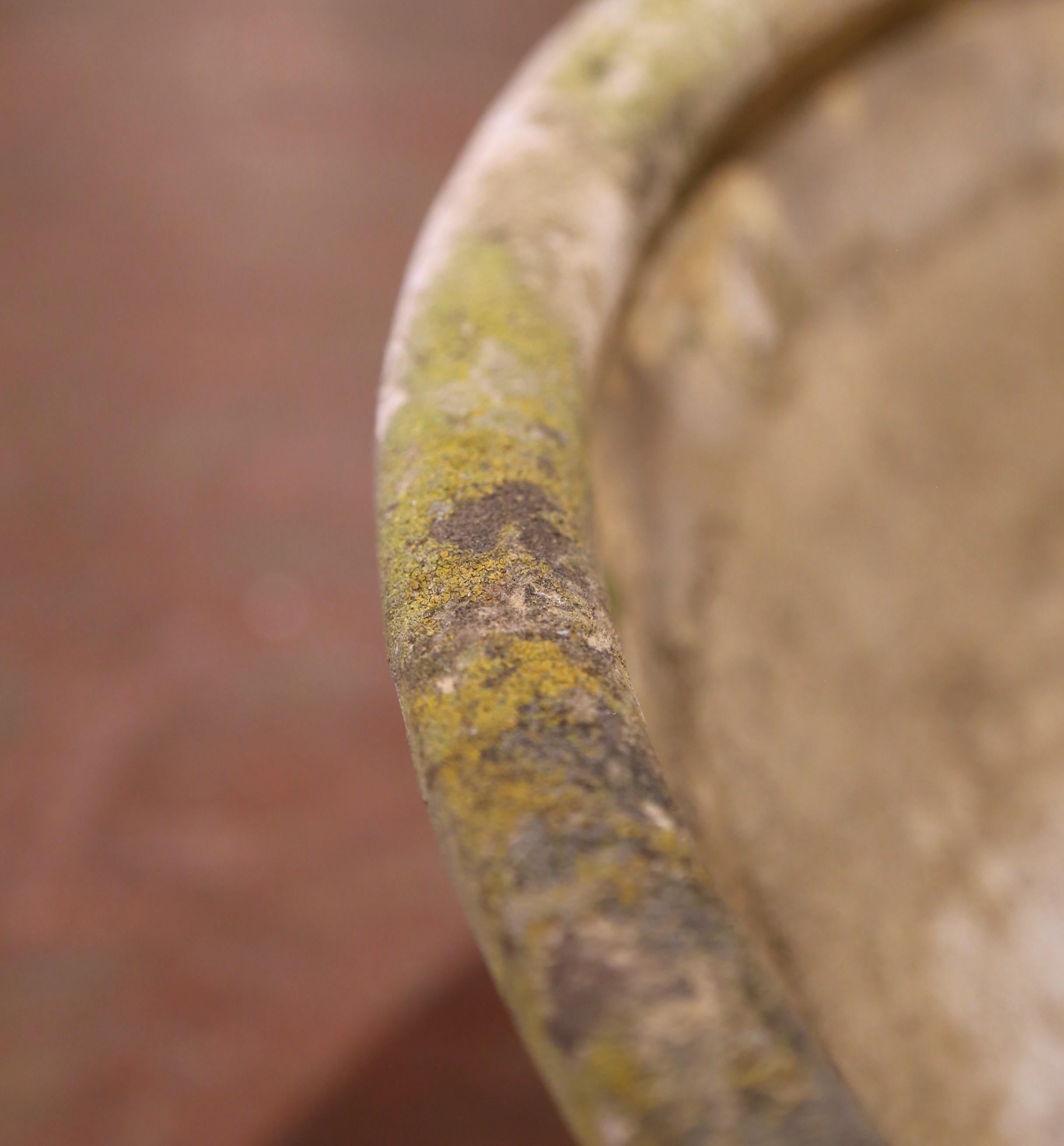 Pair of Mid-Century Swiss Weathered Concrete Saucer Planters by Willy Guhl For Sale 1