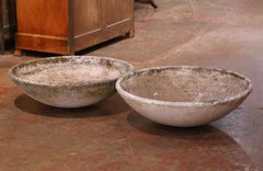 Pair of Mid-Century Swiss Willy Guhl Eternit Concrete Saucer Planters