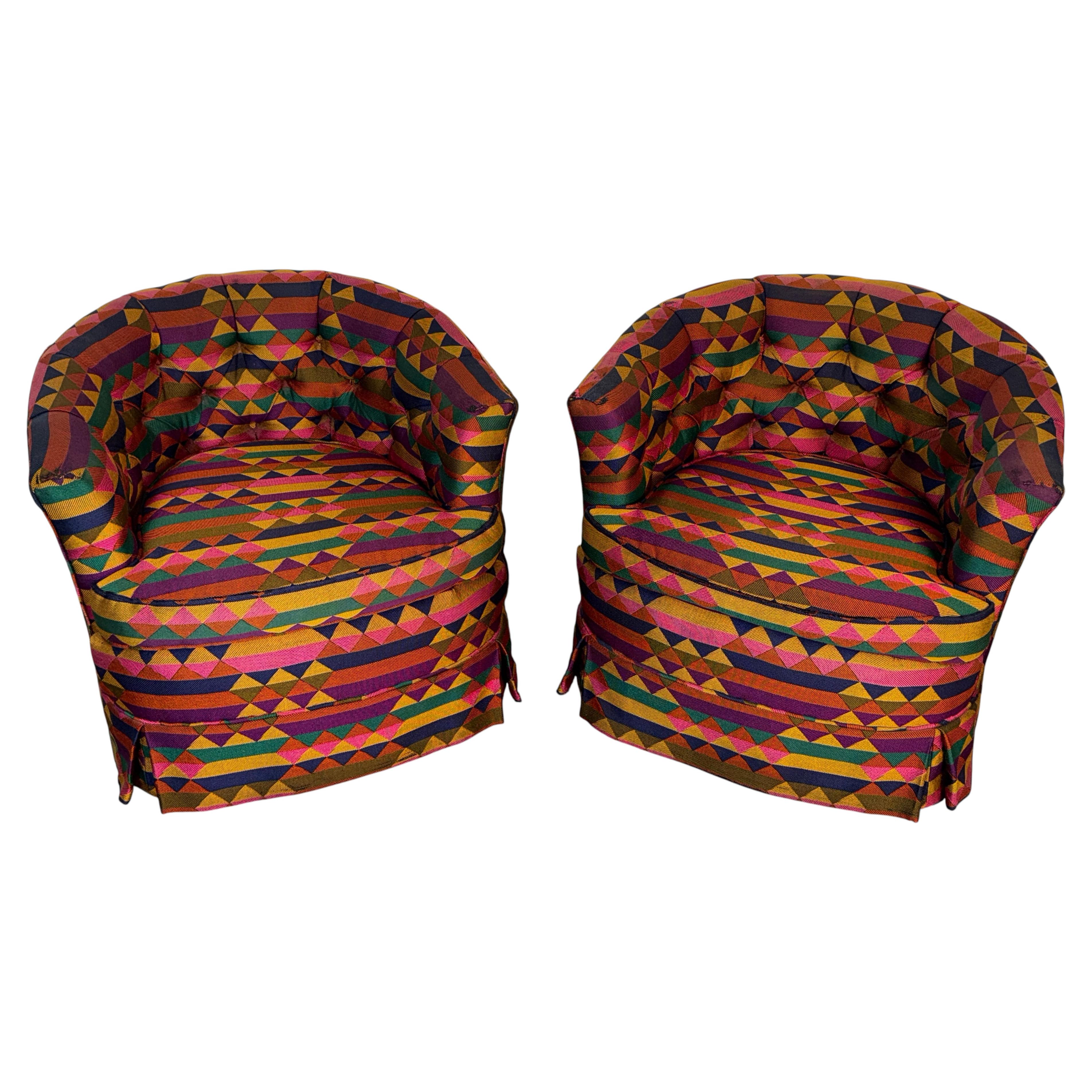 Pair of Mid-Century Swivel Chairs by the Schoonbeck Co. Newly Reupholstered