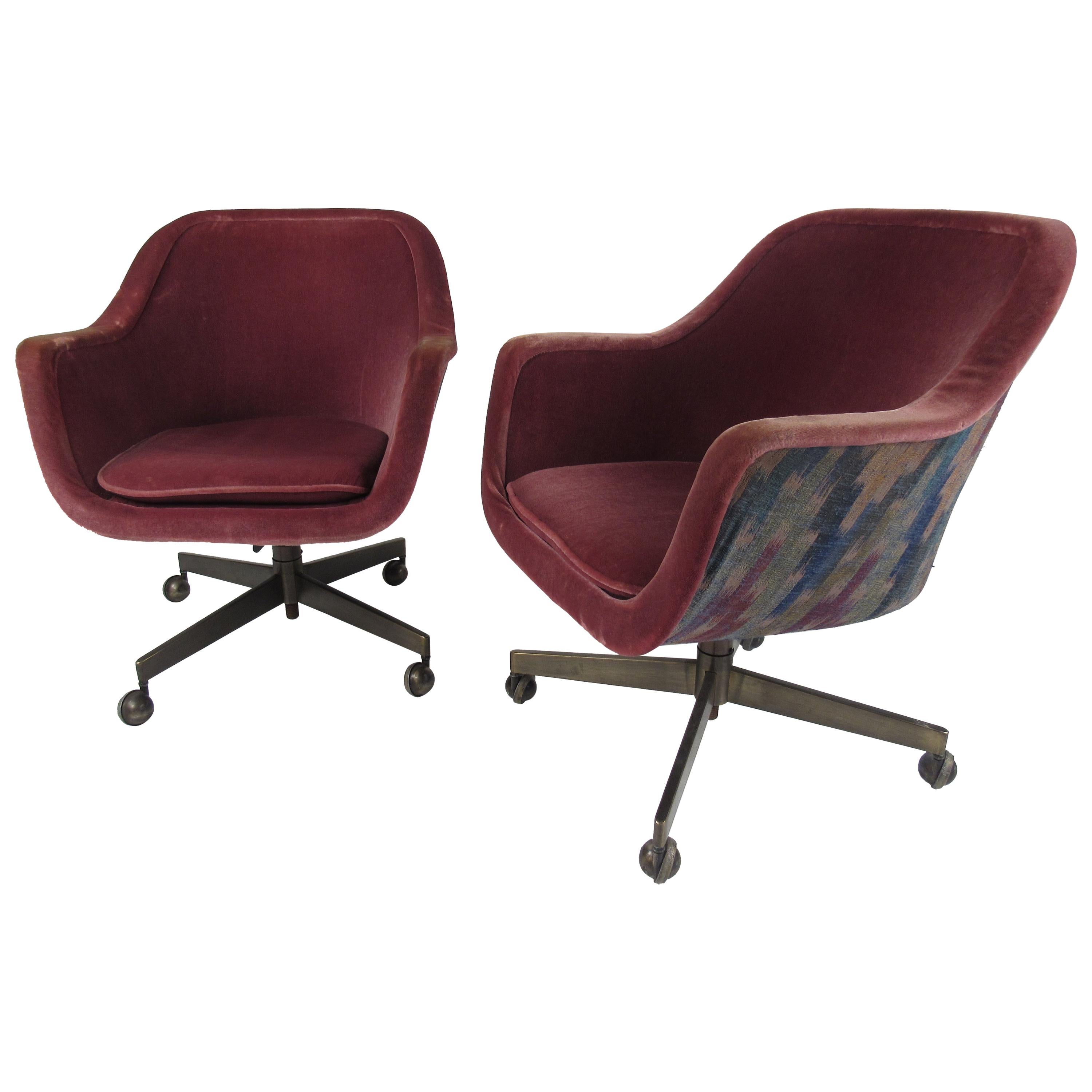 Pair of Midcentury Swivel Desk Chairs