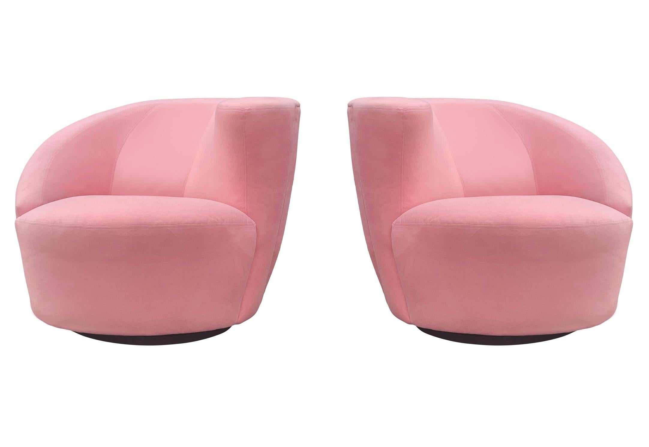 Mid-Century Modern Pair of Mid Century Swivel Lounge Chairs by Vladimir Kagan for Preview