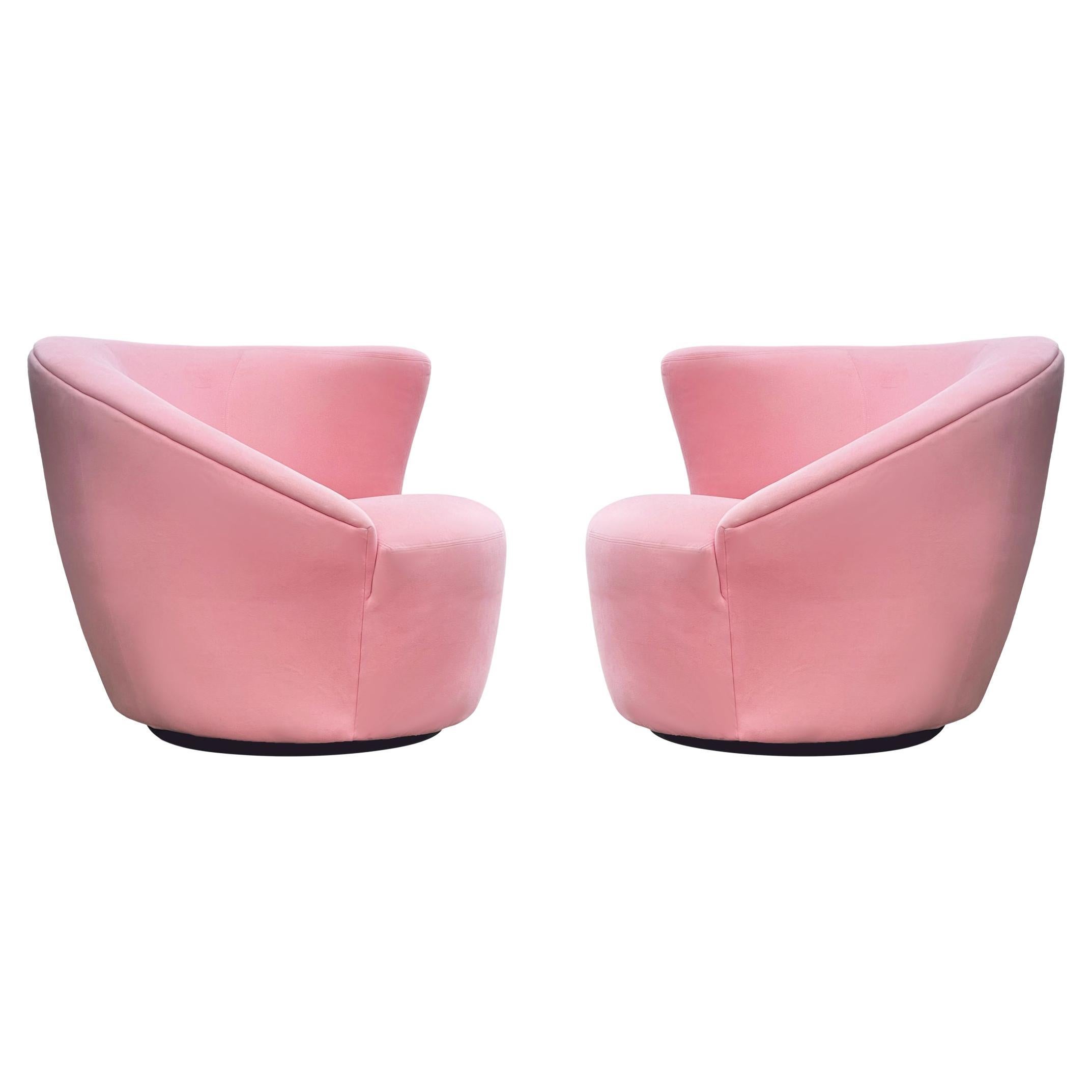 Pair of Mid Century Swivel Lounge Chairs by Vladimir Kagan for Preview