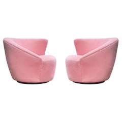 Pair of Mid Century Swivel Lounge Chairs by Vladimir Kagan for Preview