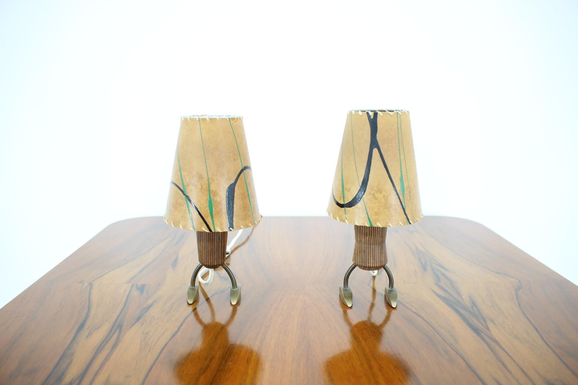 Czech Pair of Midcentury Table Lamps, 1960s