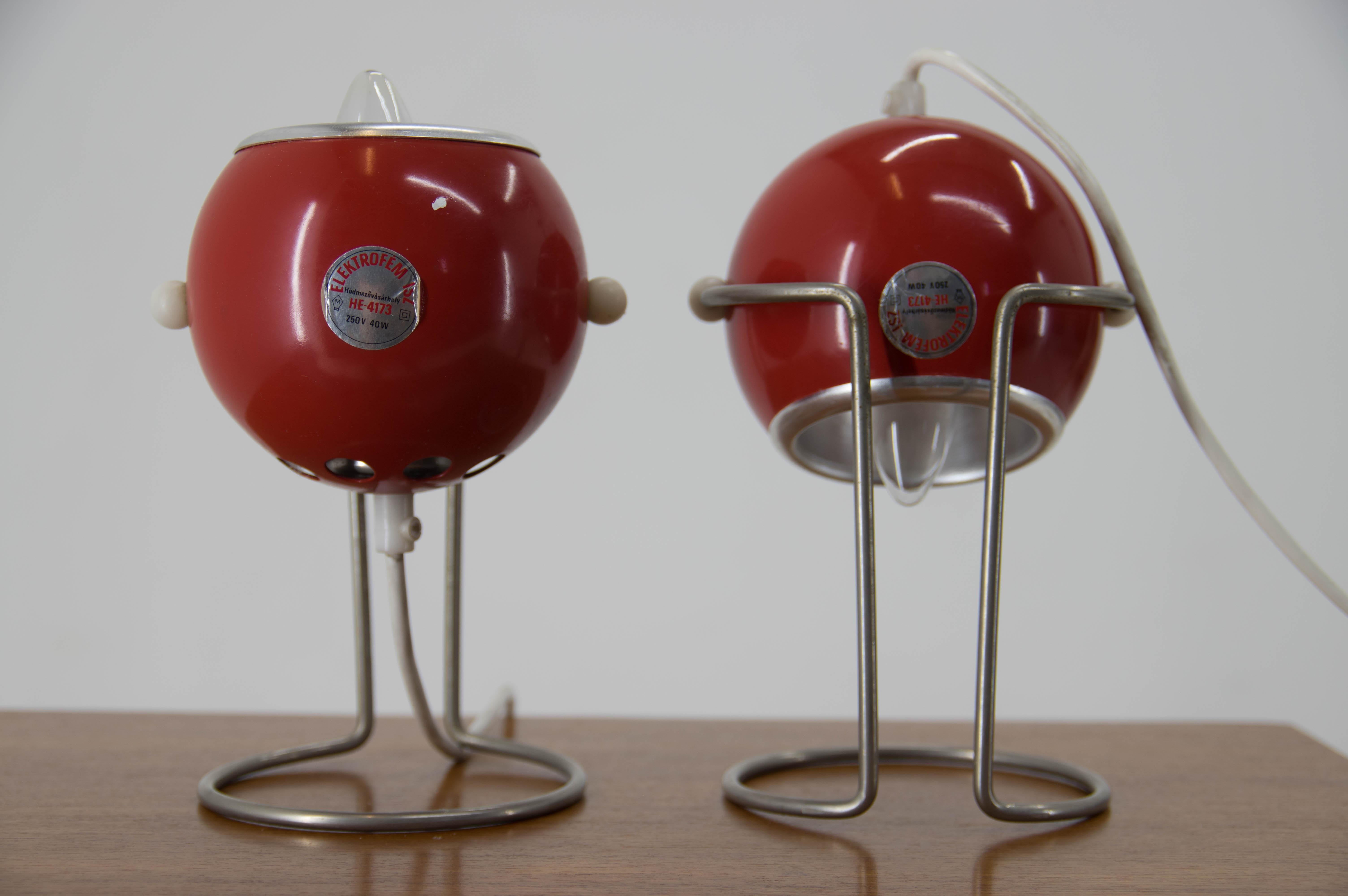 Space Age Pair of Mid Century Table Lamps, 1970s