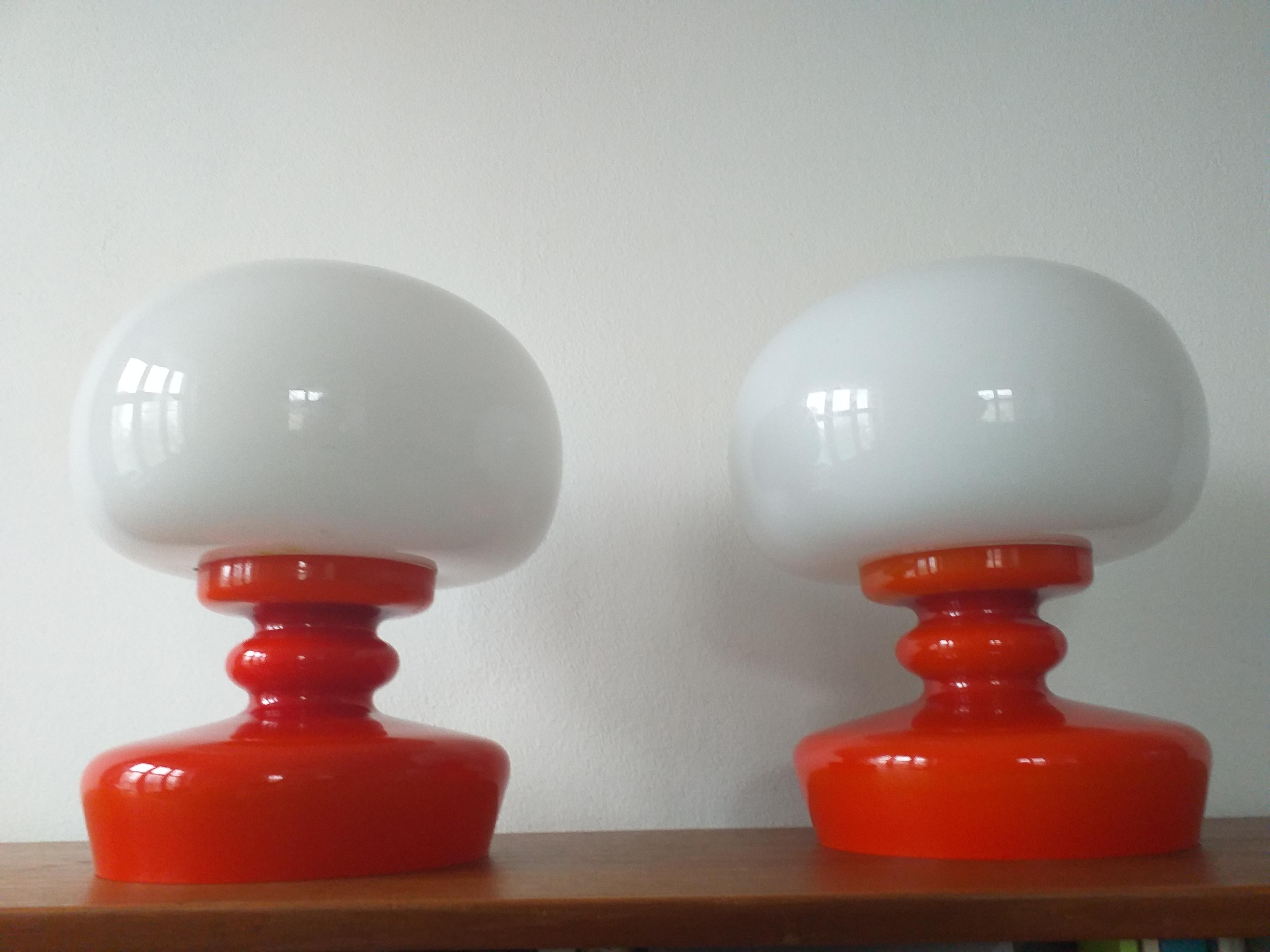 Czech Pair of Midcentury Table Lamps, 1970s
