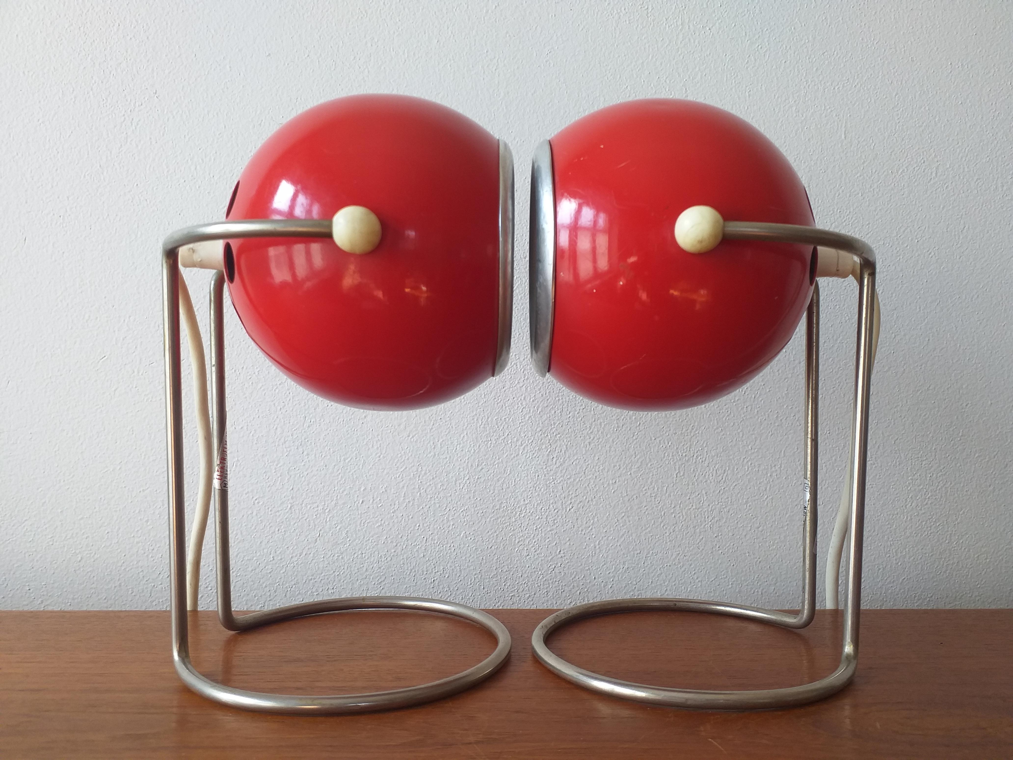 Hungarian Pair of Mid Century Table Lamps, 1970s For Sale