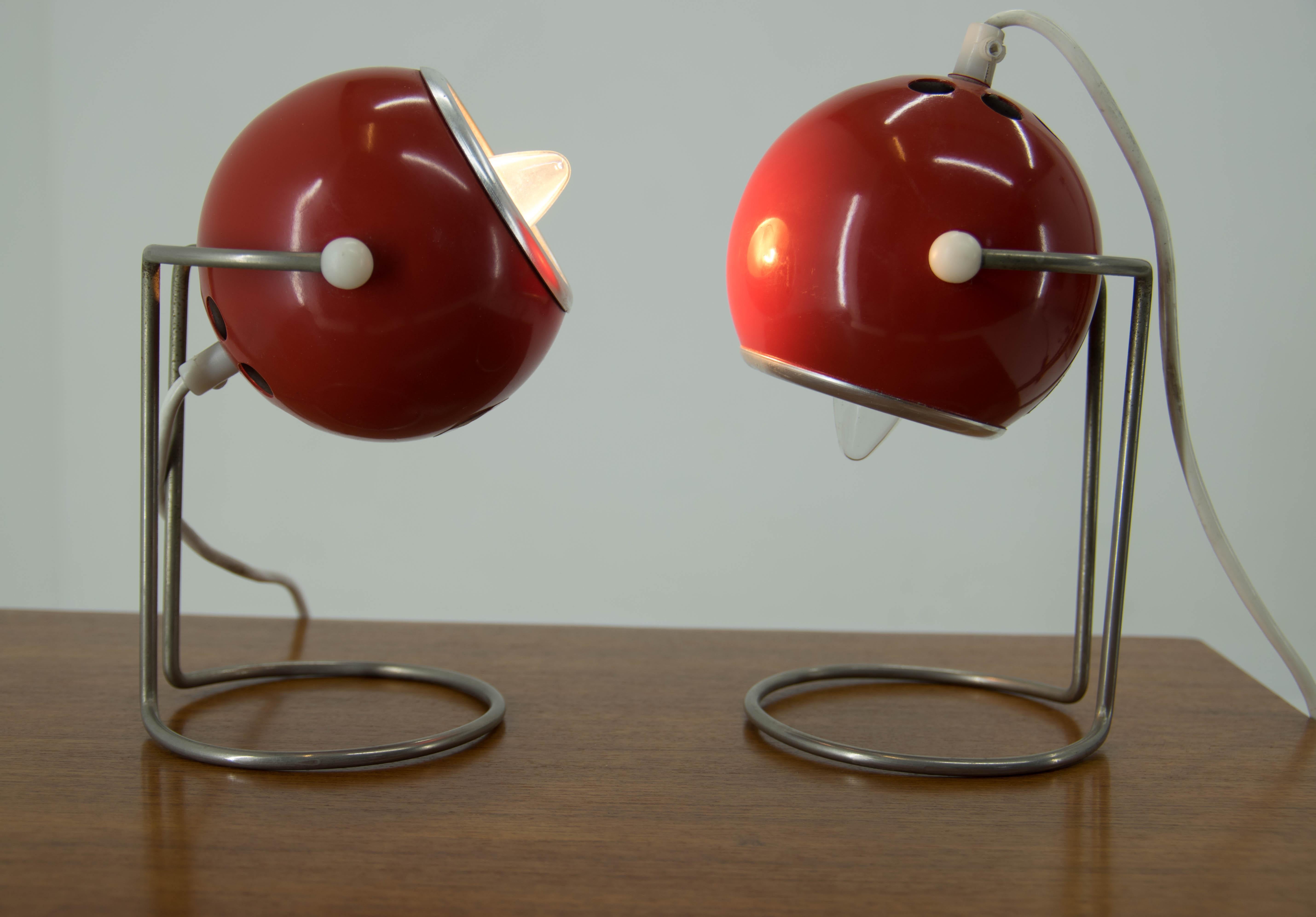 Hungarian Pair of Mid Century Table Lamps, 1970s