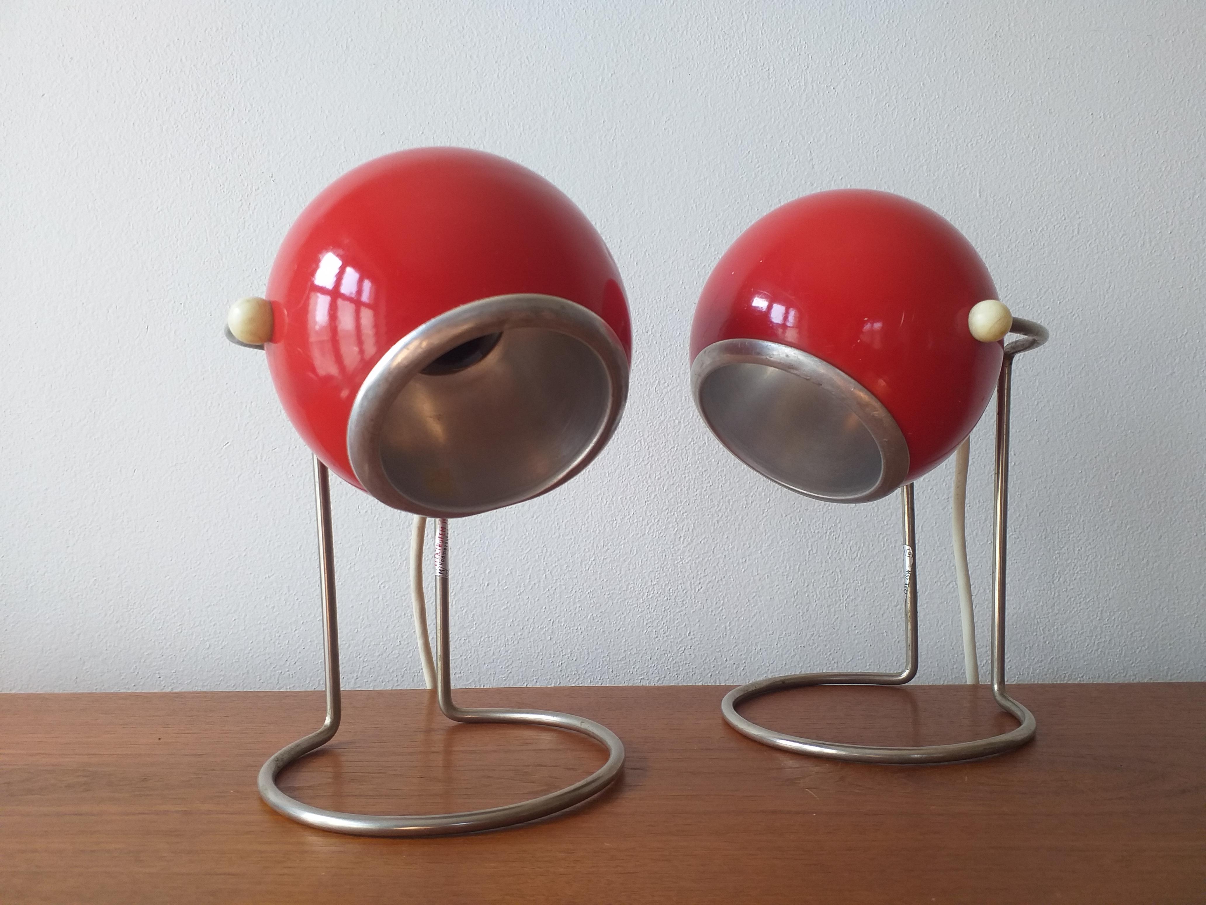 Lacquered Pair of Mid Century Table Lamps, 1970s For Sale