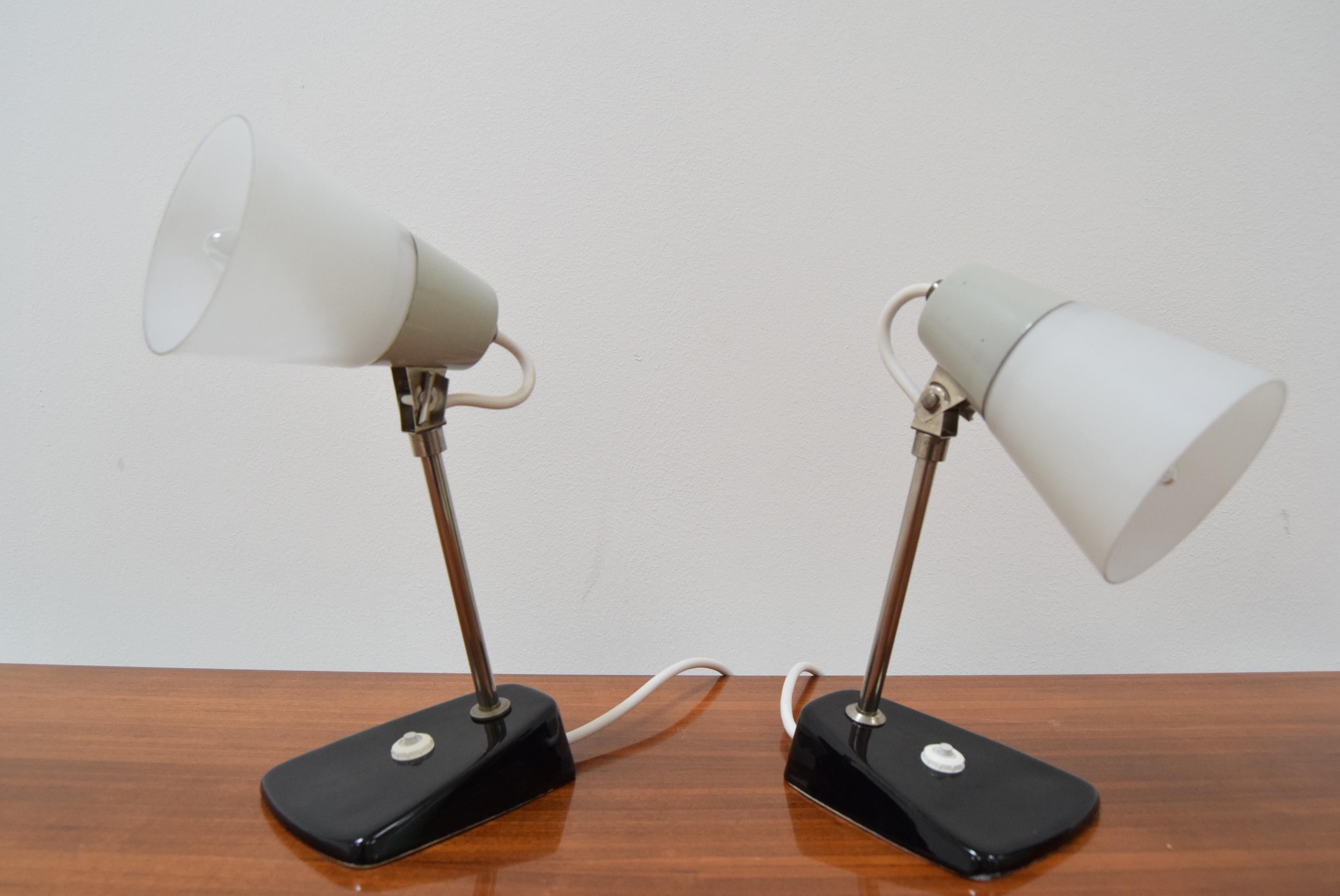 Late 20th Century Pair of Mid-Century Table Lamps, 1970’s For Sale