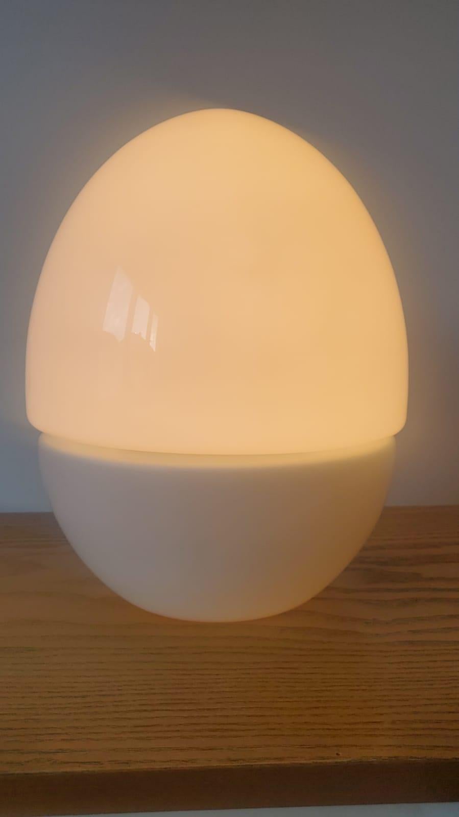 Milk Glass Pair of Mid Century Table Lamps, 1970s For Sale