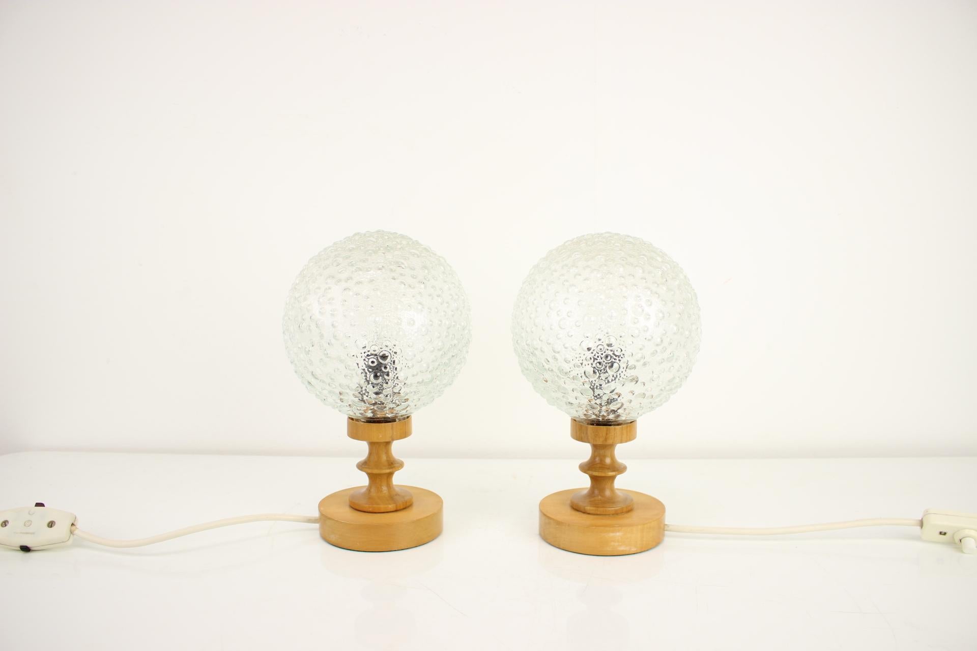 Paire de lampes de table du milieu du siècle, années 1970, Hongrie en vente 2