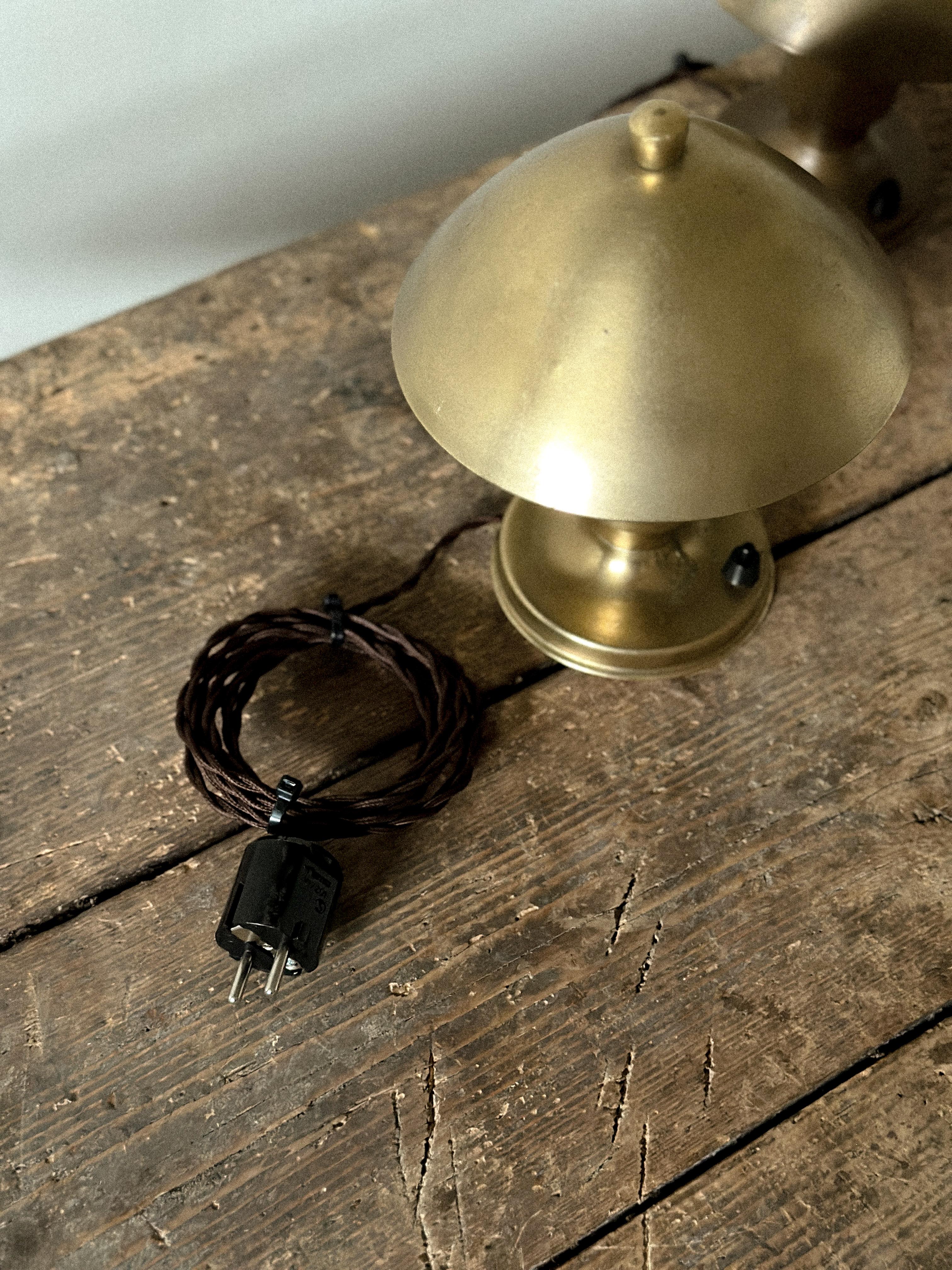 Brass Pair of Mid-Century Table Lamps, Brødrene Sæther, Scandinavia, circa 1950s For Sale