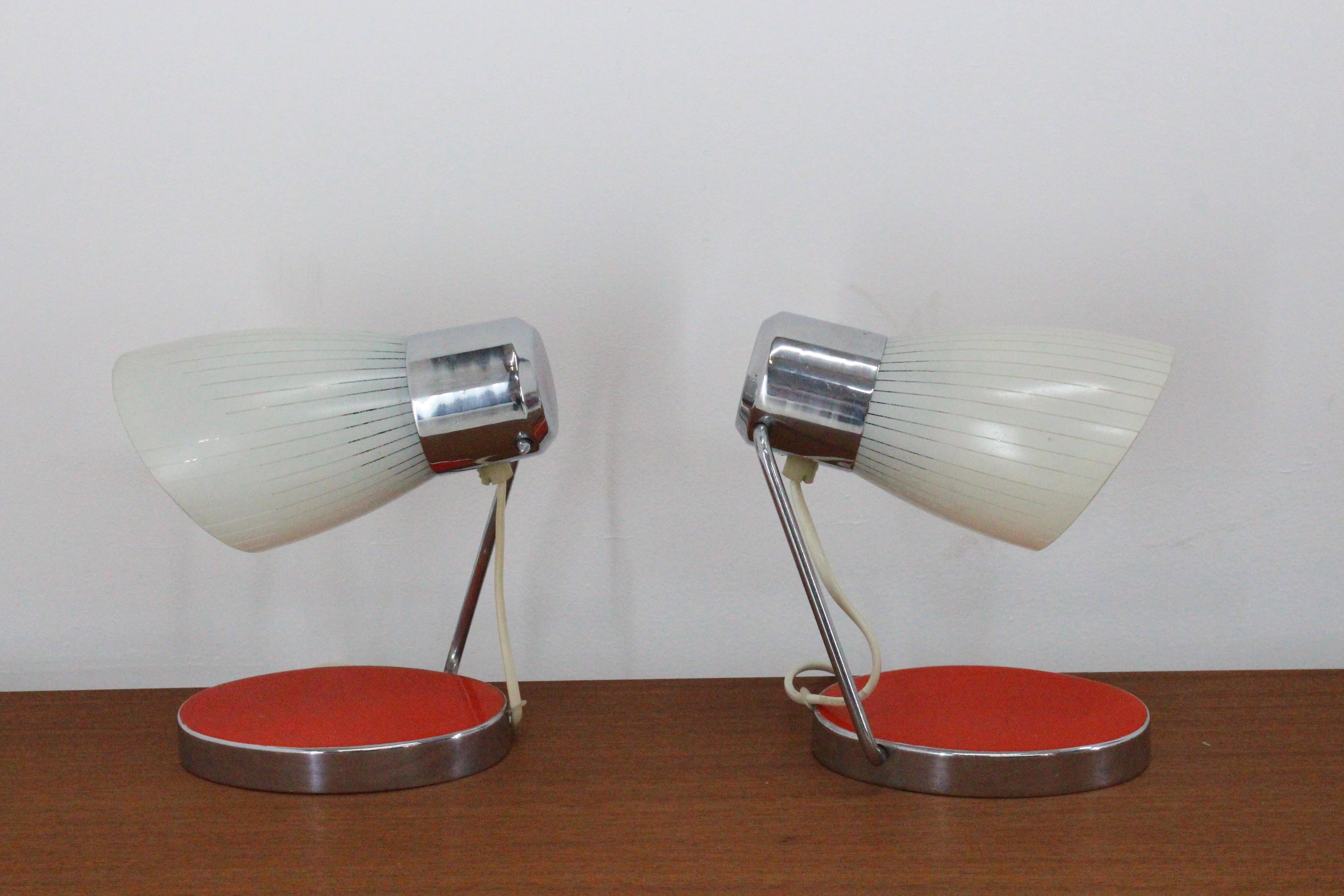 Mid-Century Modern Pair of Midcentury Table Lamps by Drupol, 1960s For Sale