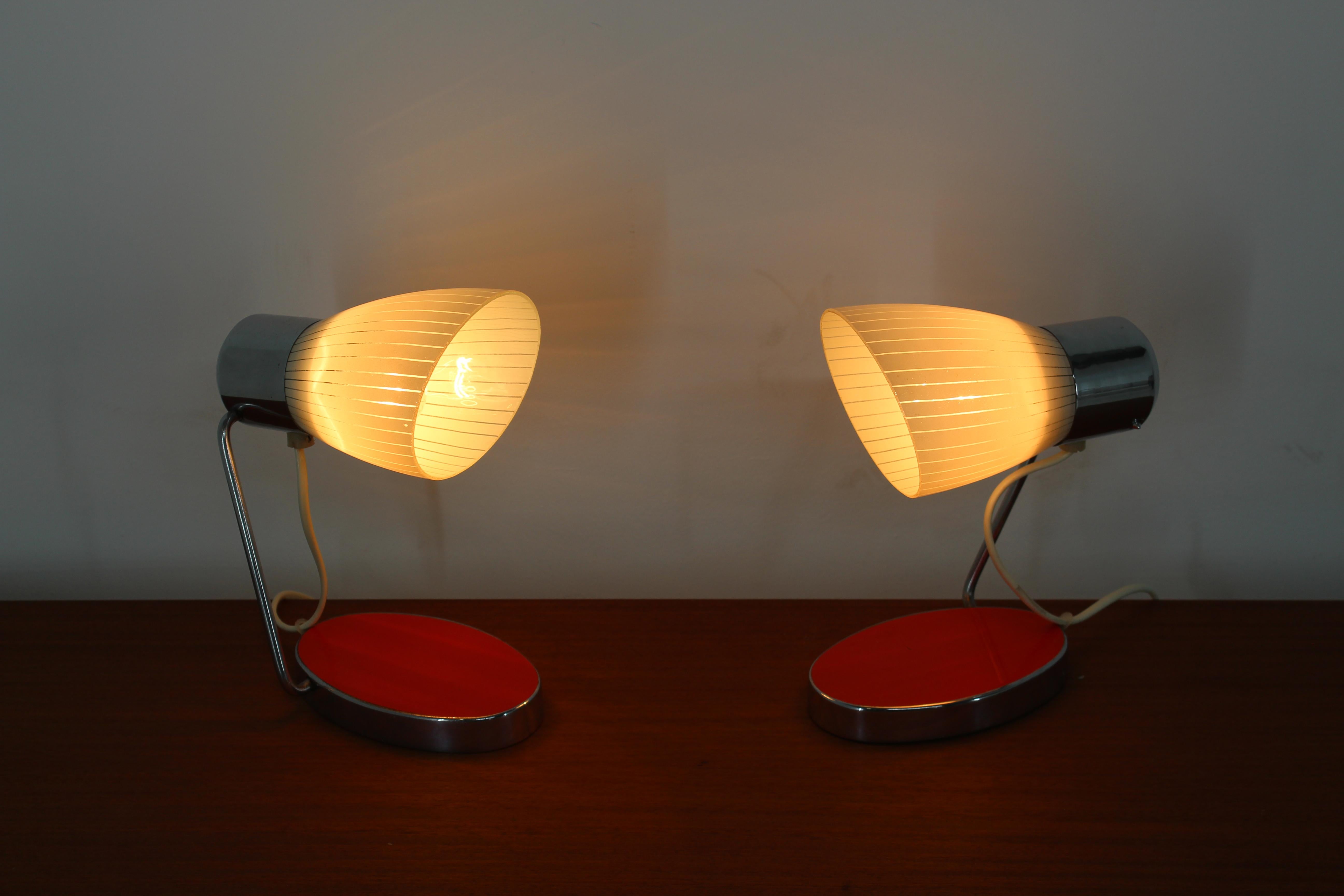 Mid-20th Century Pair of Midcentury Table Lamps by Drupol, 1960s For Sale