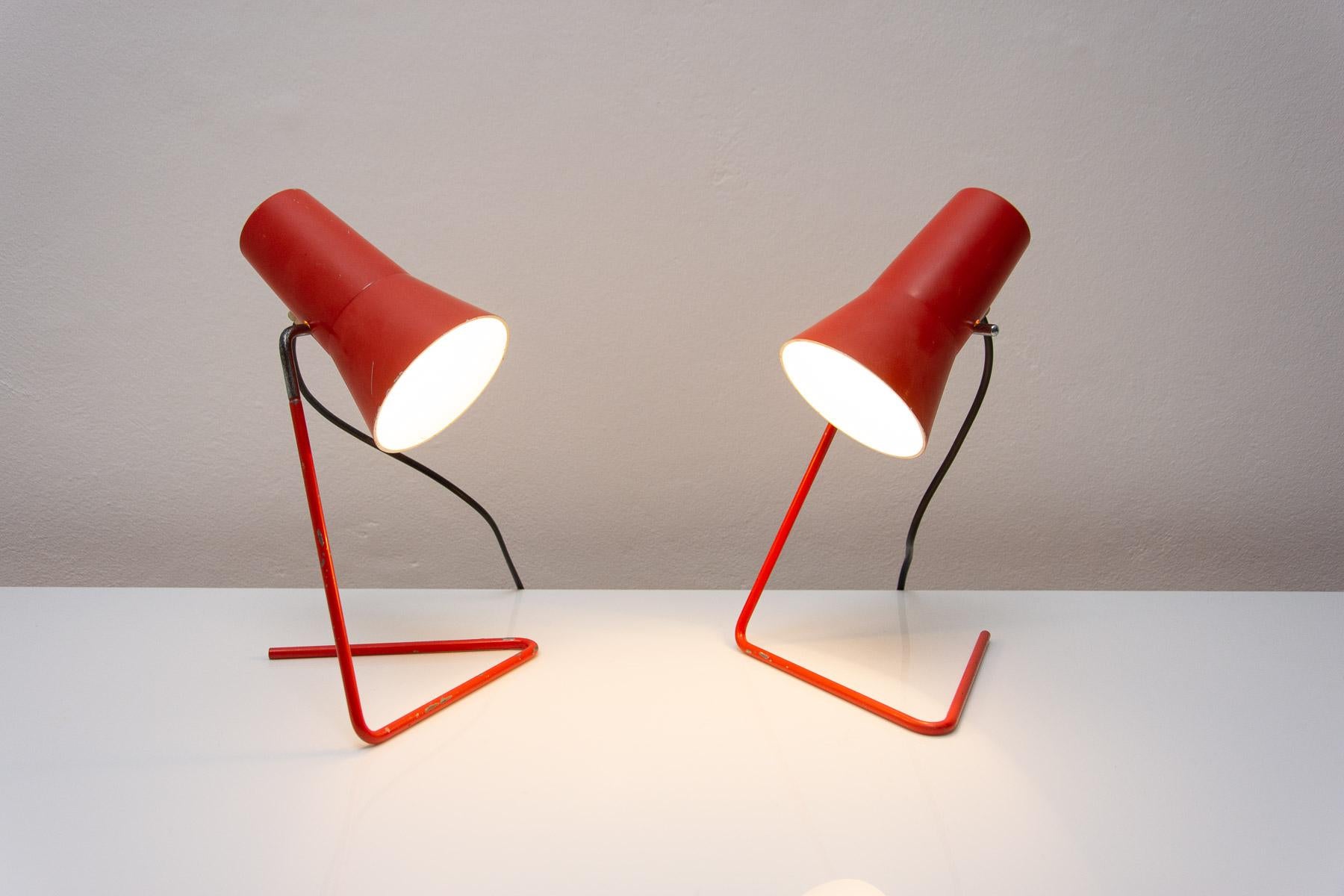 Pair of mid century table lamps by Josef Hurka for Napako, 1960´s For Sale 9
