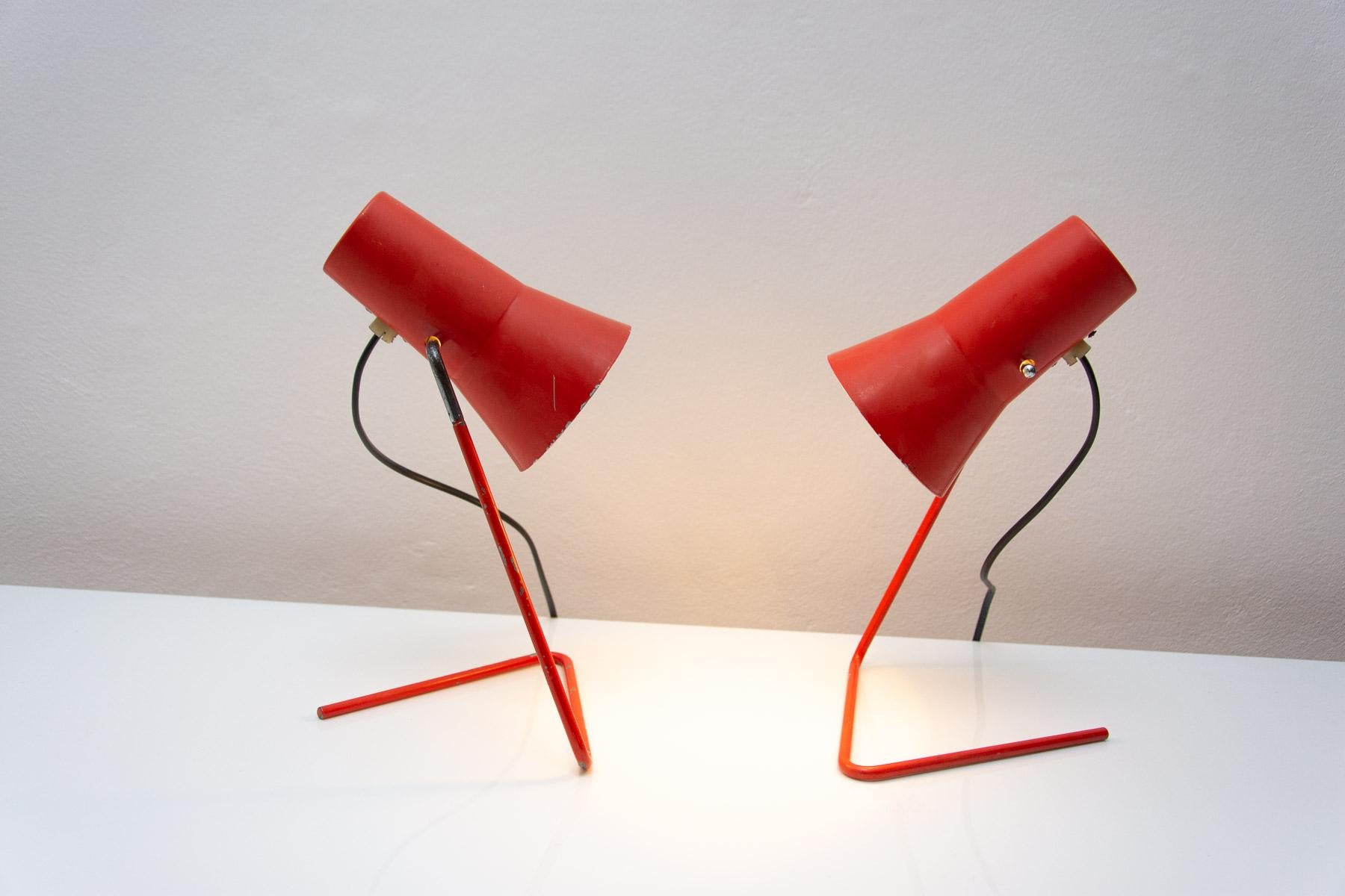 Pair of mid century table lamps by Josef Hurka for Napako, 1960´s For Sale 10