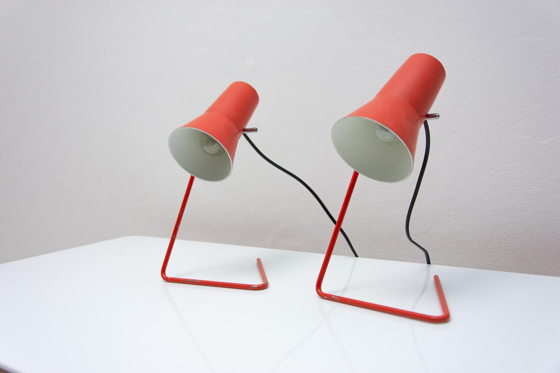 20th Century Pair of mid century table lamps by Josef Hurka for Napako, 1960´s For Sale