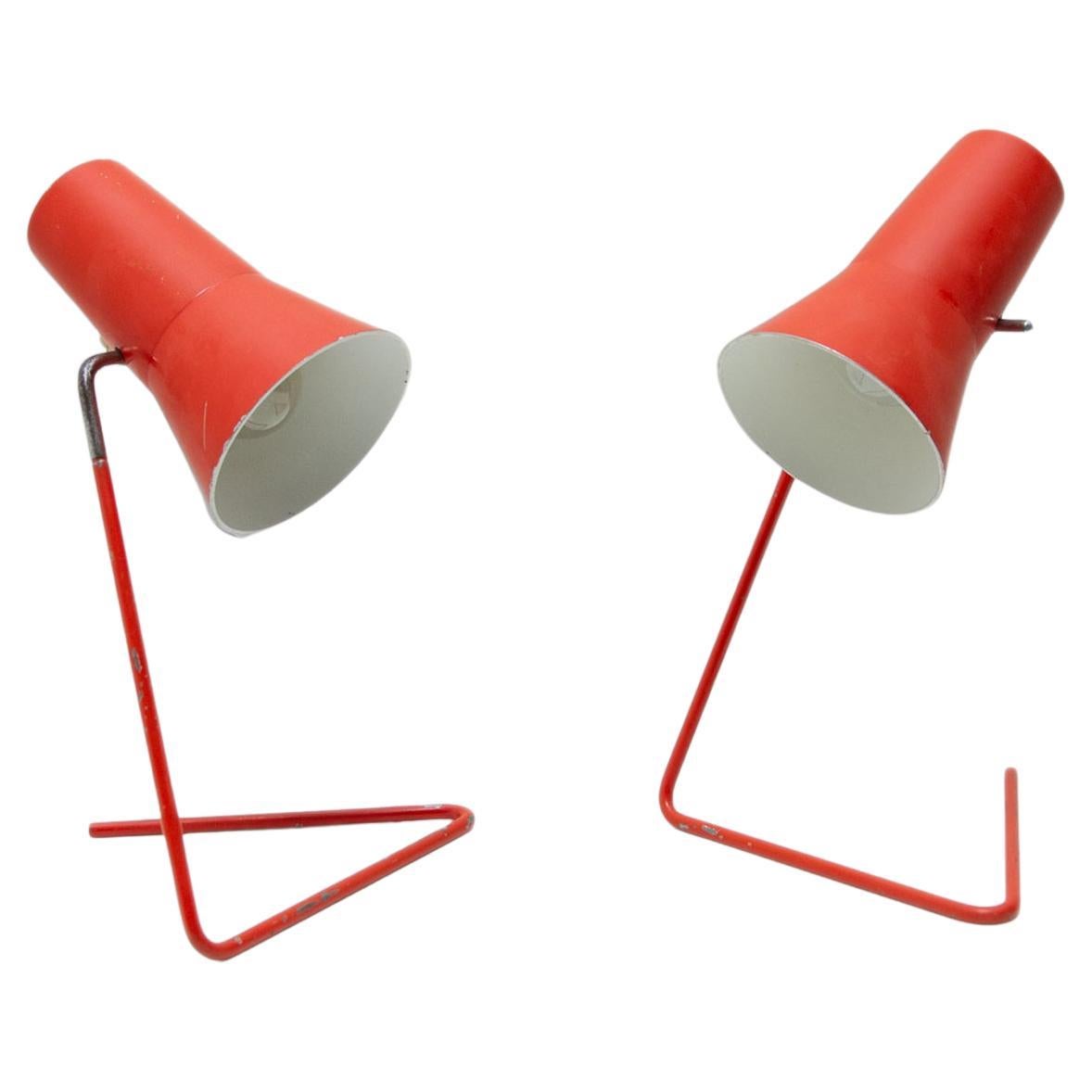 Pair of mid century table lamps by Josef Hurka for Napako, 1960´s For Sale