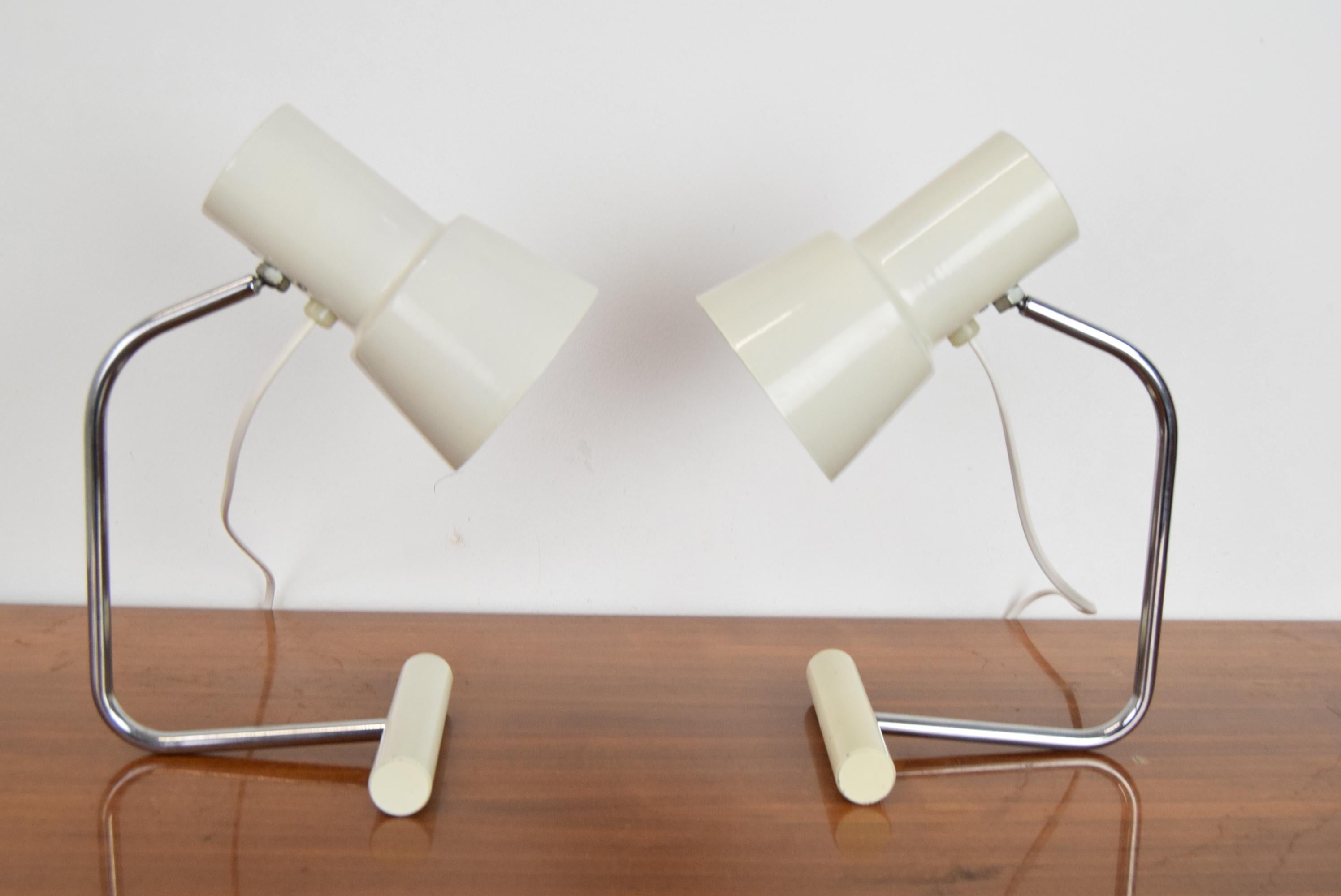 Mid-Century Modern Pair of Mid Century Table Lamps by Josef Hurka for Napako, 1970's For Sale