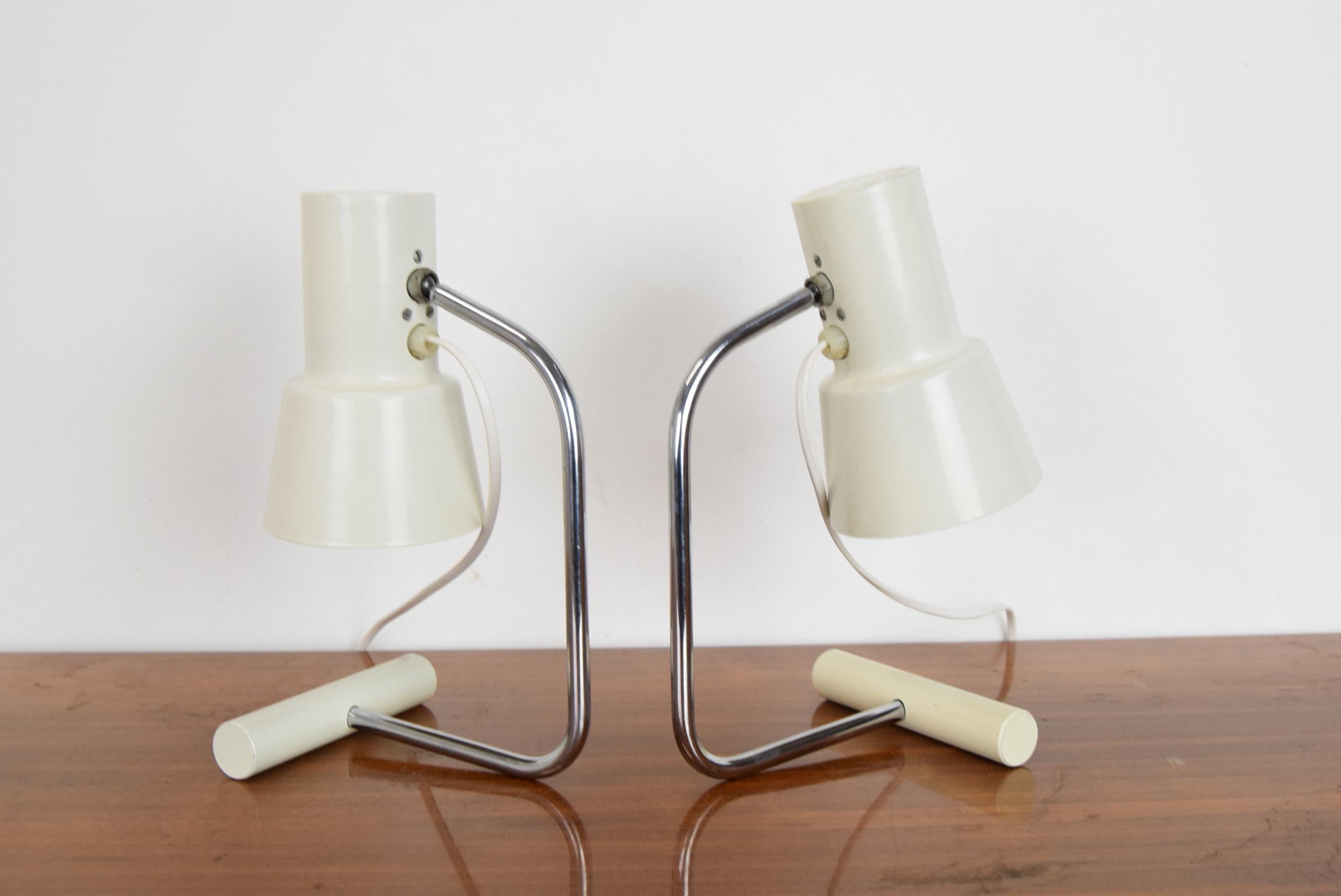 Pair of Mid Century Table Lamps by Josef Hurka for Napako, 1970's In Good Condition For Sale In Praha, CZ