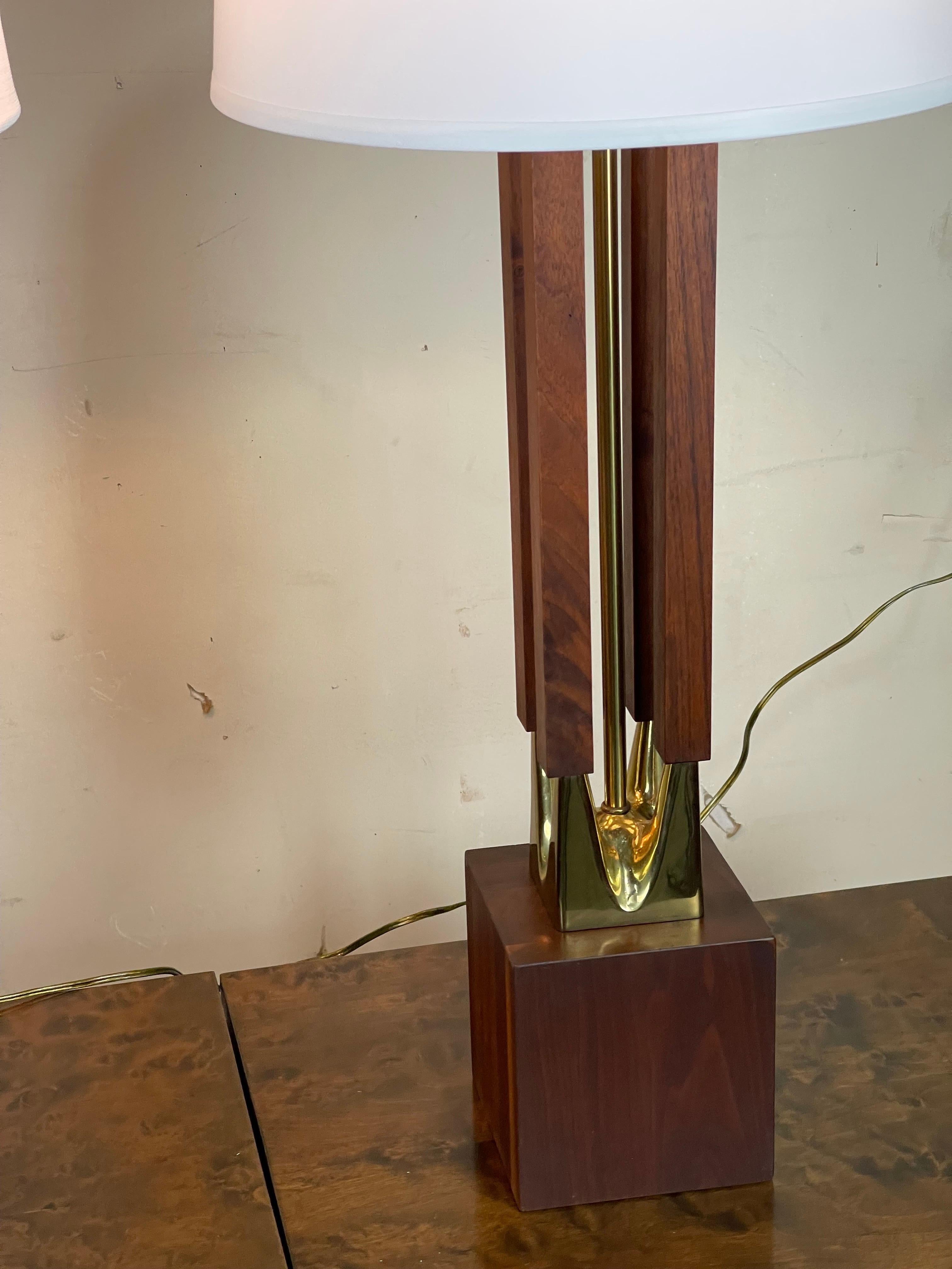 Brass Pair of Midcentury Table Lamps by Laurel Lamp Co. 
