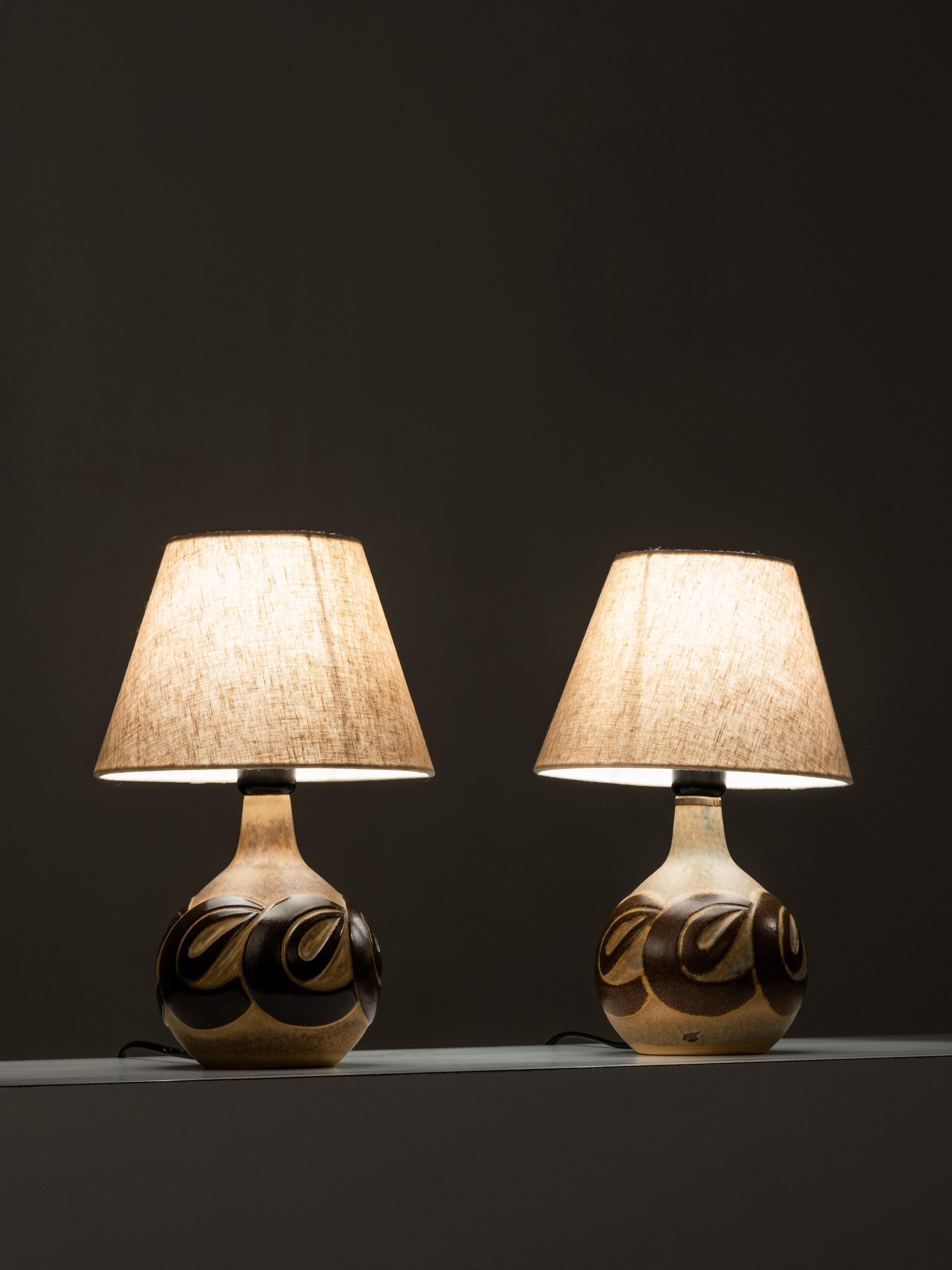 Coppia di lampade da tavolo di metà secolo di Marianne Starck per Michael Andersen, Danimarca in vendita 3