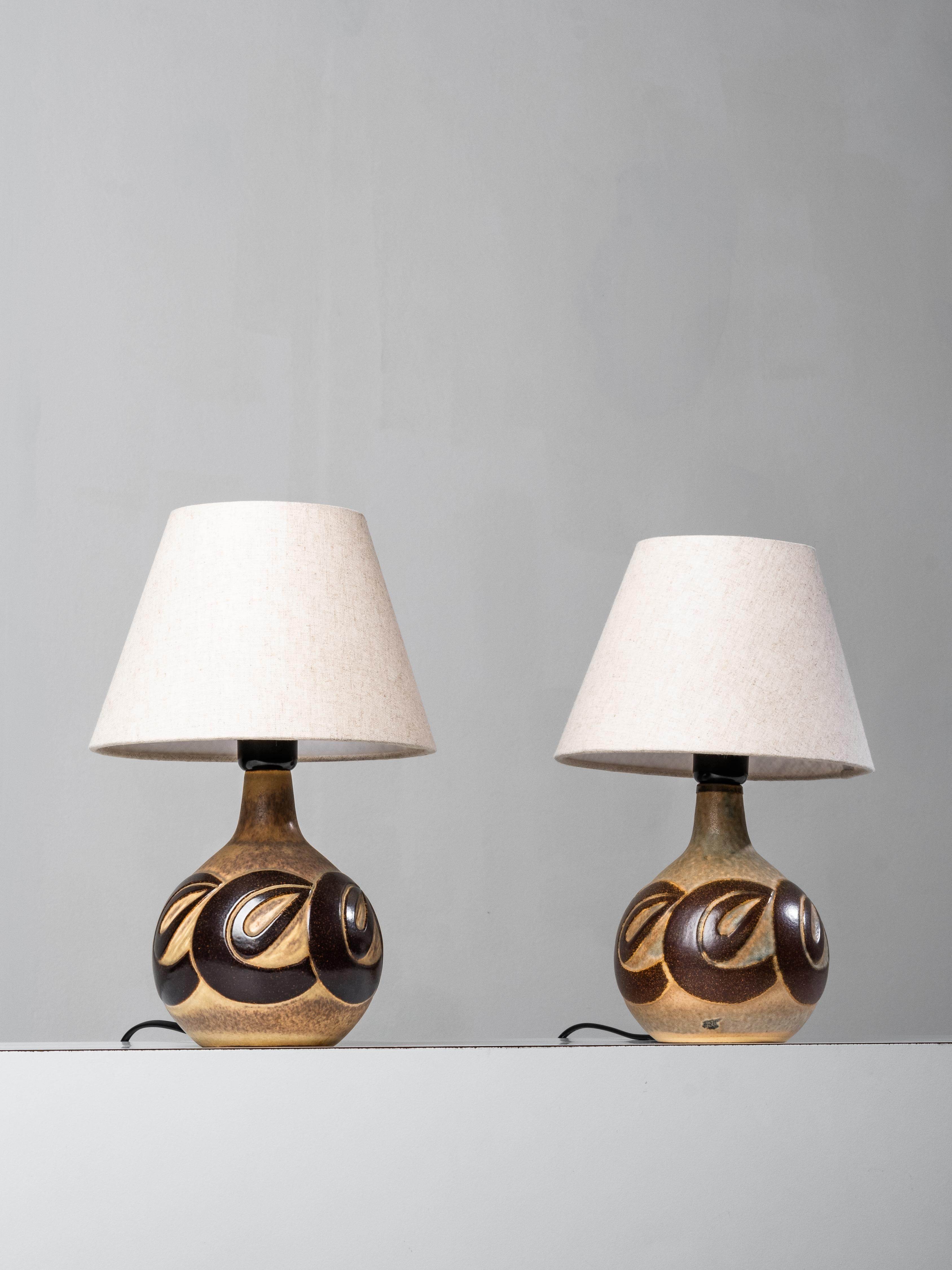 Scandinavo moderno Coppia di lampade da tavolo di metà secolo di Marianne Starck per Michael Andersen, Danimarca in vendita