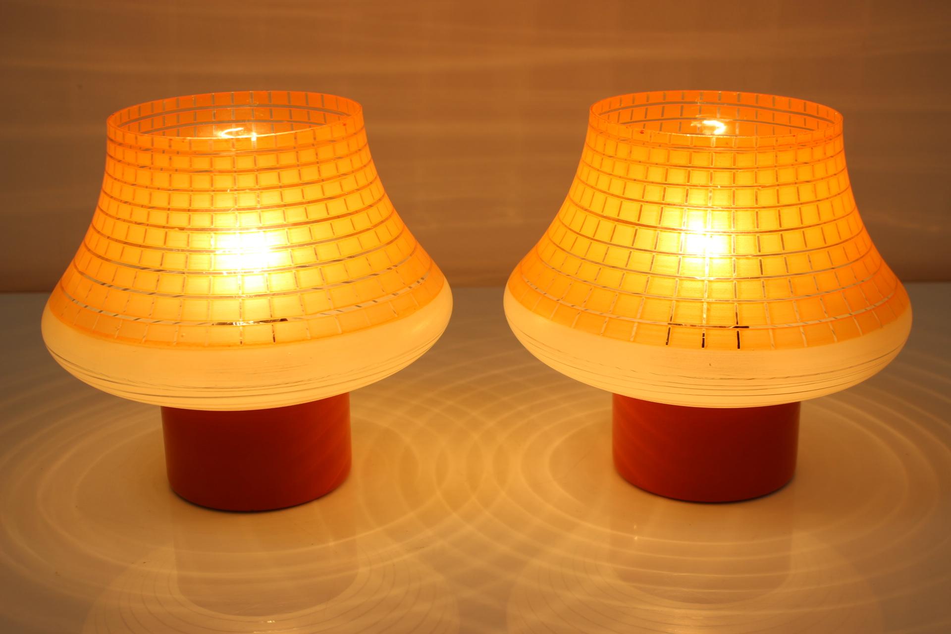 Mid-Century Modern Pair of Mid-Century Table Lamps by Pokrok Zilina, 1960's