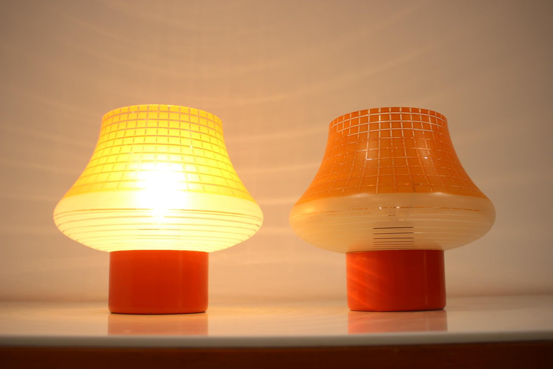 Pair of Mid-Century Table Lamps by Pokrok Zilina, 1960's In Good Condition In Praha, CZ