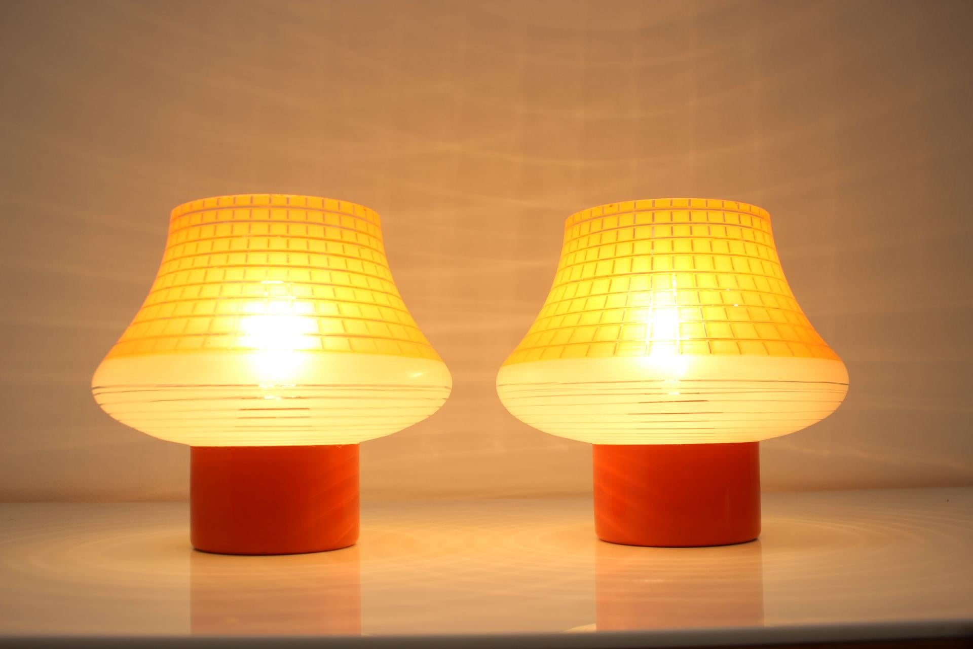 Mid-20th Century Pair of Mid-Century Table Lamps by Pokrok Zilina, 1960's