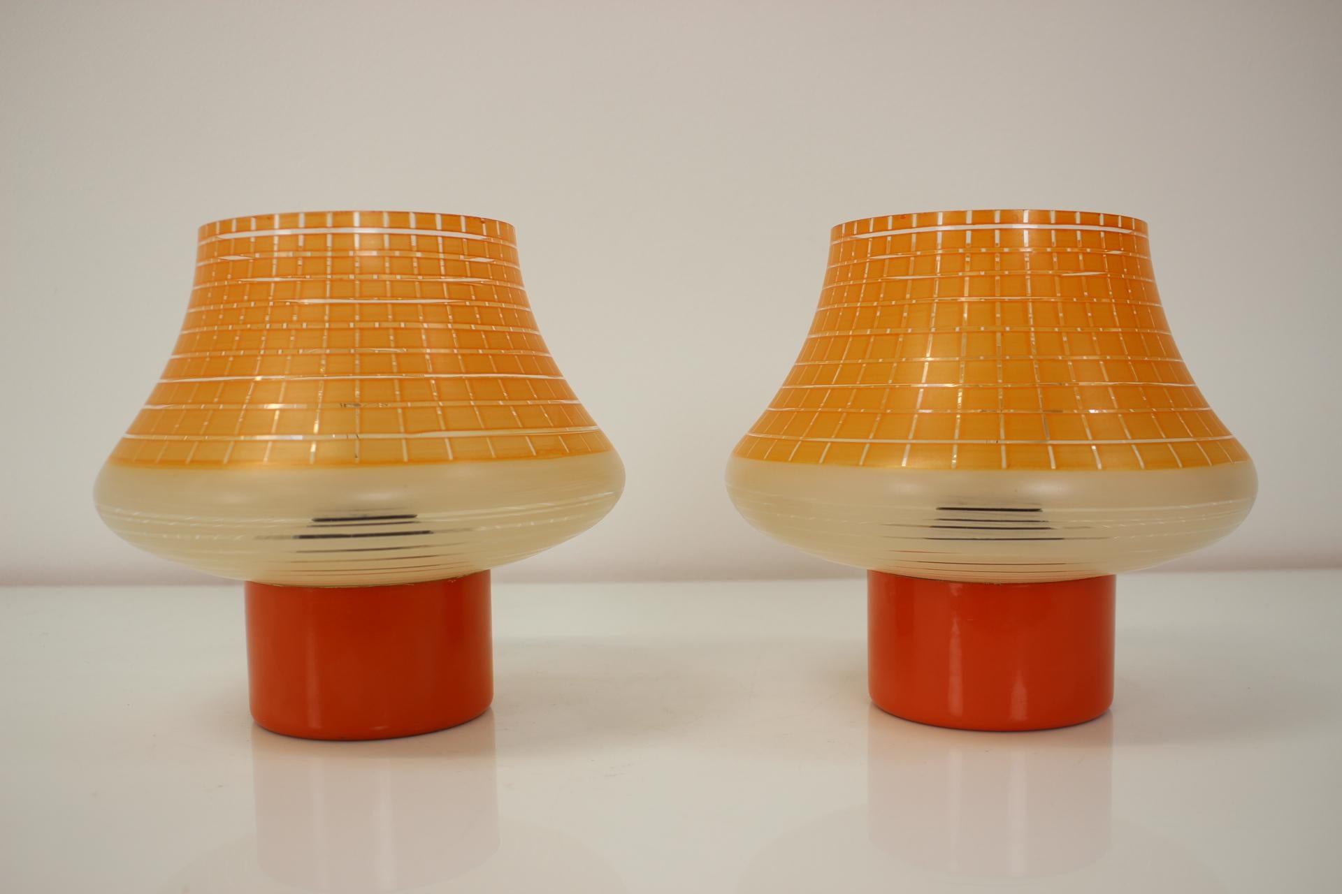 Metal Pair of Mid-Century Table Lamps by Pokrok Zilina, 1960's