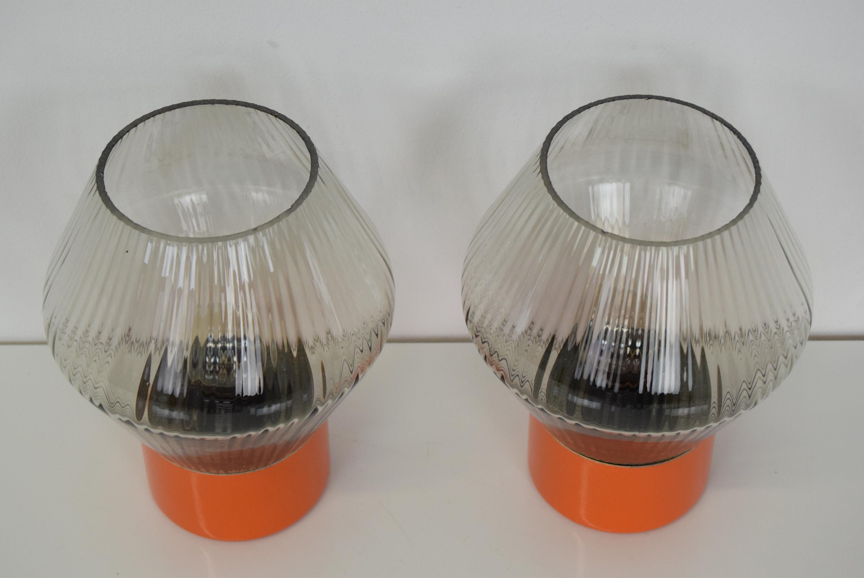 Czech Pair of Mid-Century Table Lamps by Pokrok Zilina, 1970's