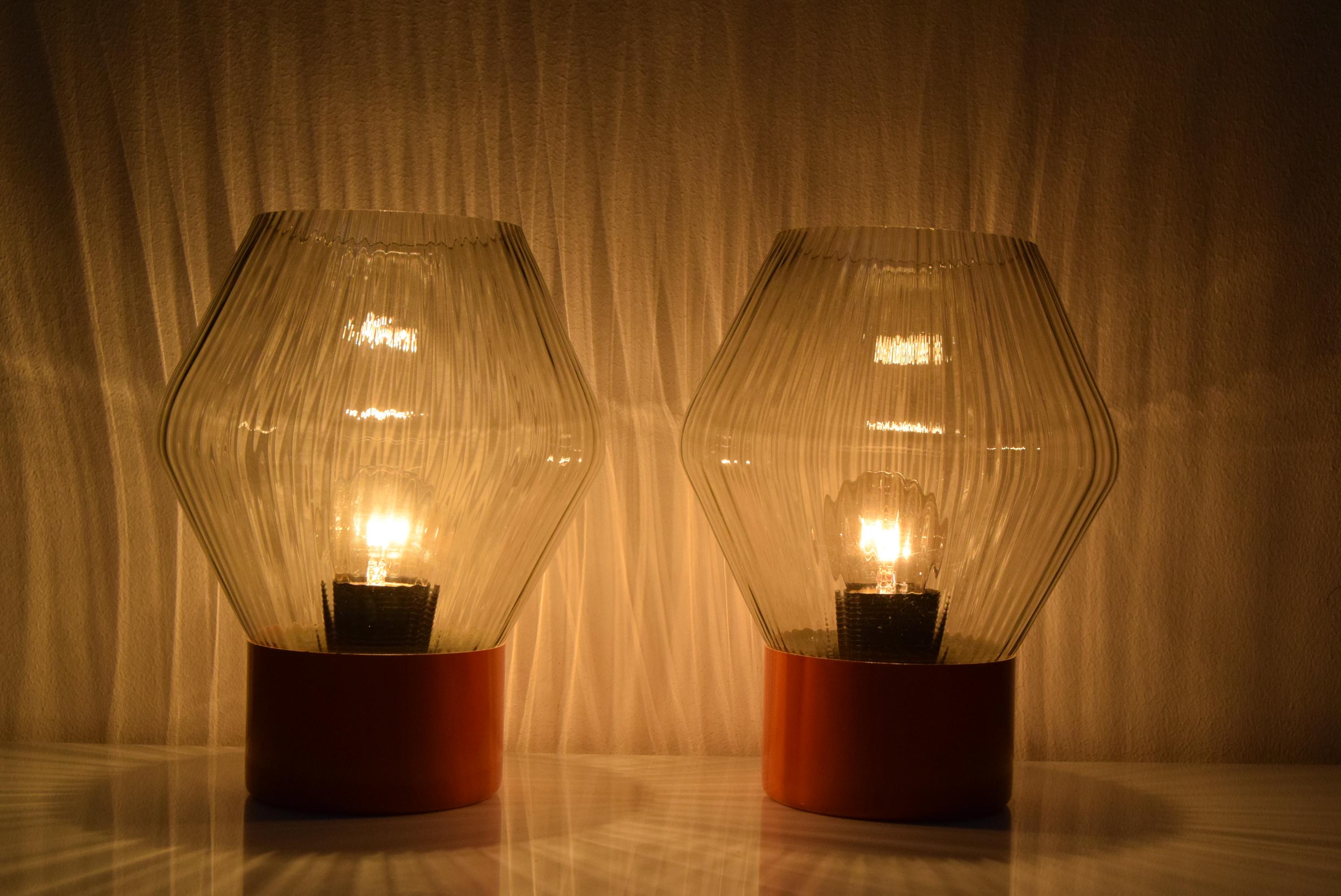 Pair of Mid-Century Table Lamps by Pokrok Zilina, 1970's 1