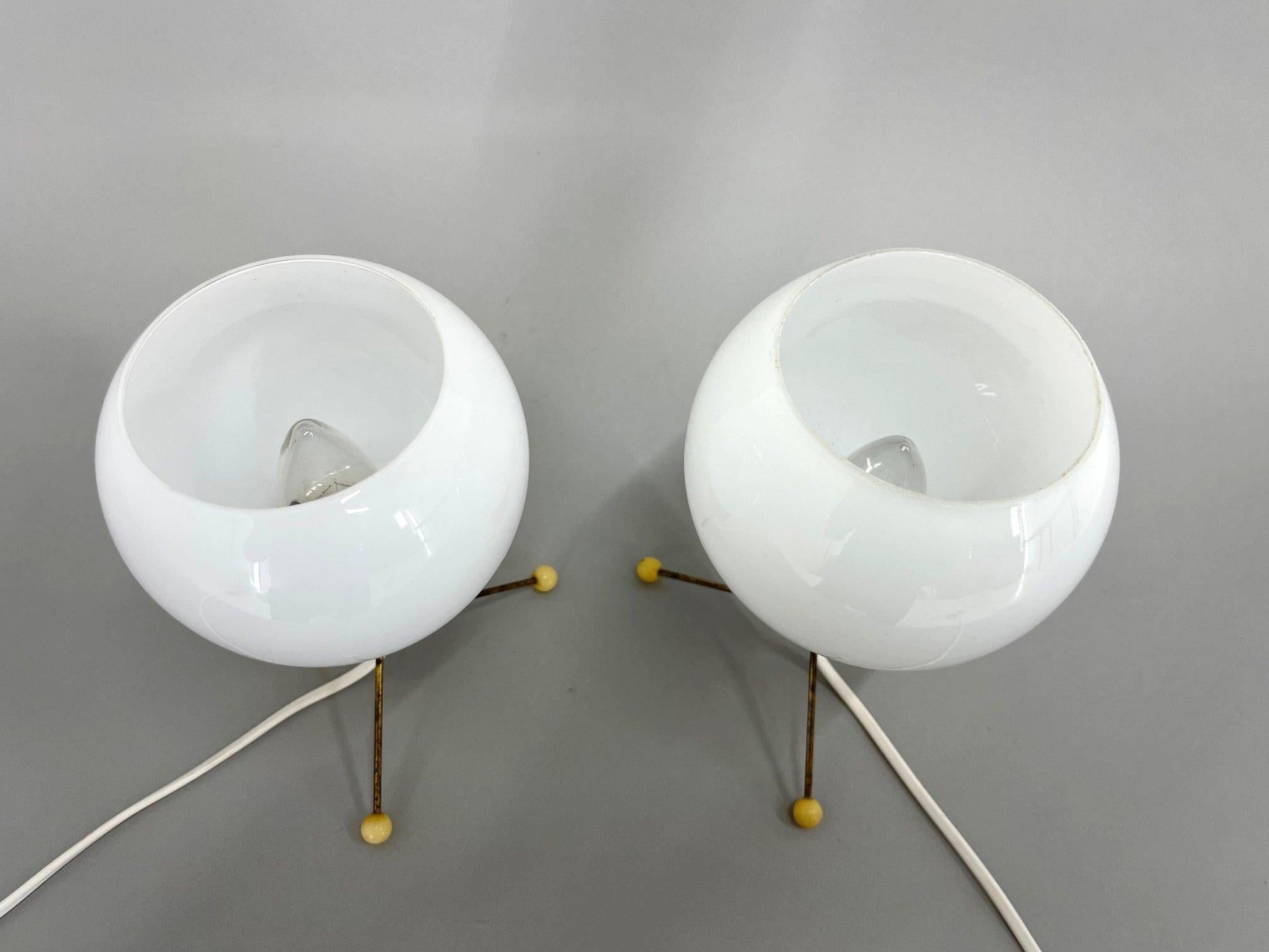 20th Century Pair of Mid-century Table Lamps by Stanislav Kučera for Kamenický Šenov