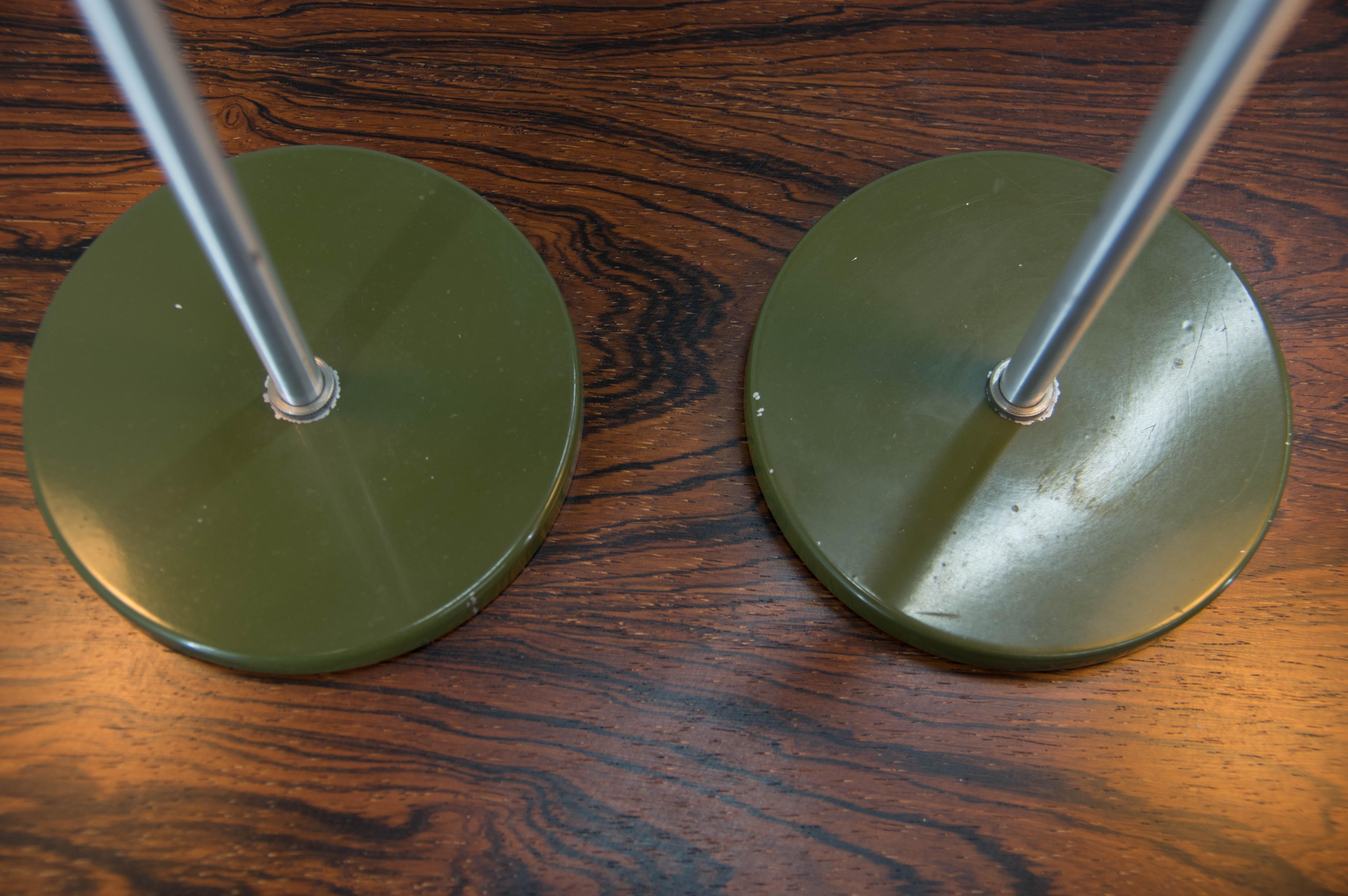 Metal Pair of Mid-Century Table Lamps, Denmark, 1960s