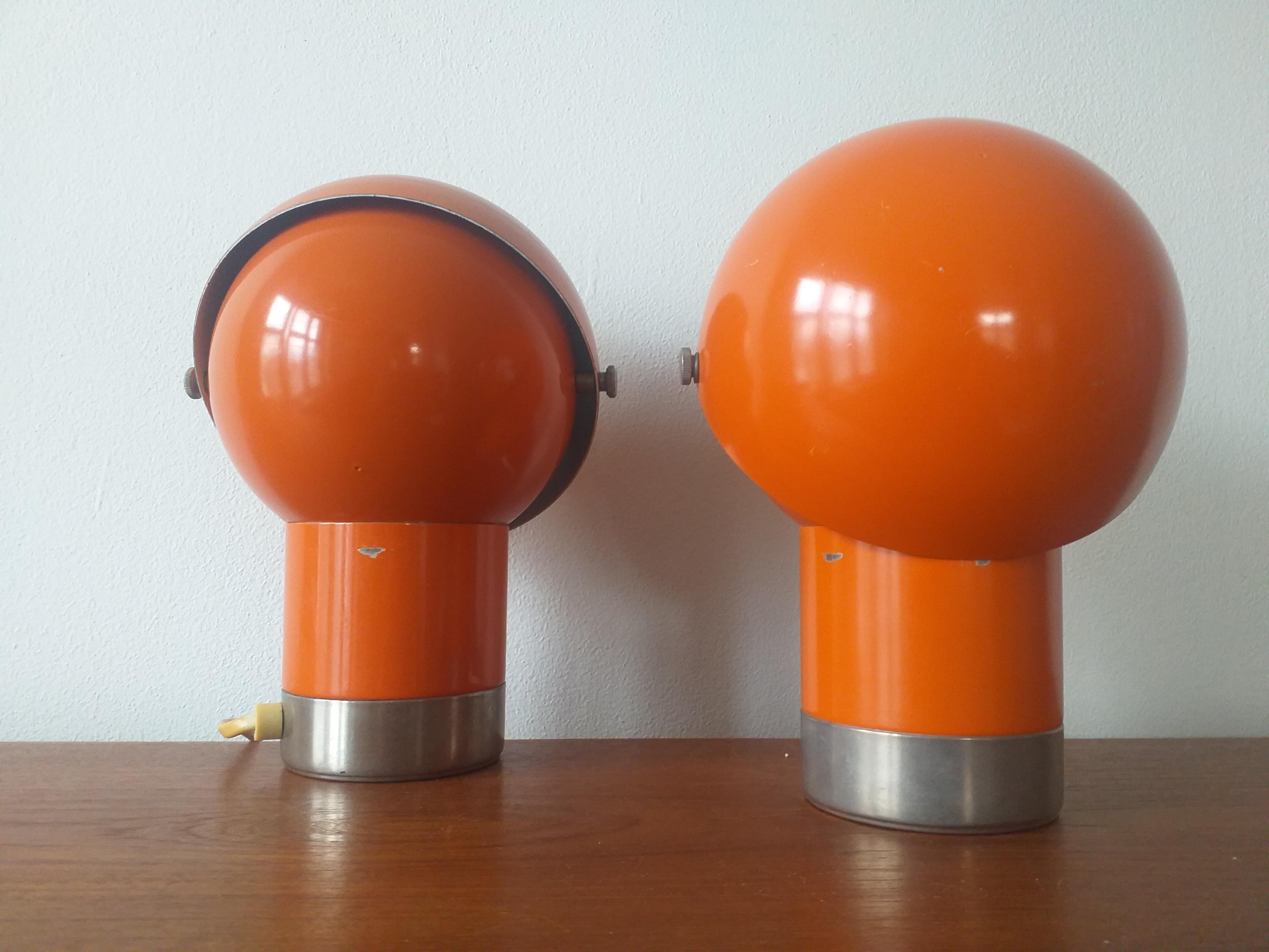 Czech Pair of Midcentury Table Lamps Designed by Pavel Grus, Kamenicky Senov, 1960s