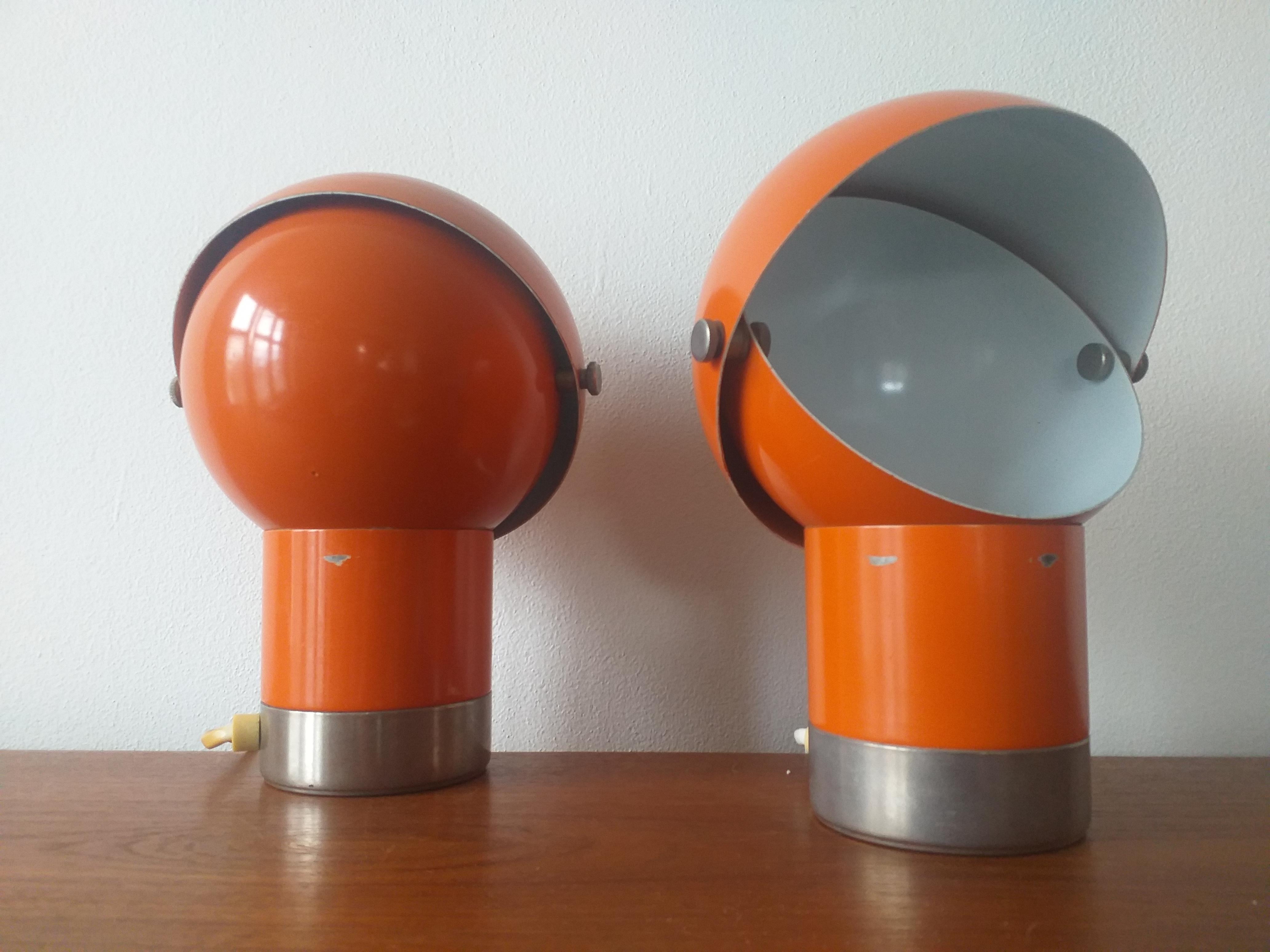 Lacquered Pair of Midcentury Table Lamps Designed by Pavel Grus, Kamenicky Senov, 1960s